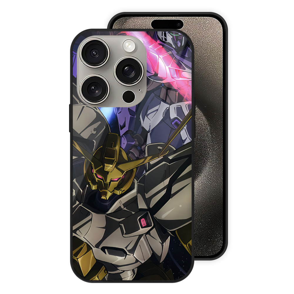 （画像用） 機動戦士ガンダム Mobile Suit Gundam 【iPhone15Pro対応】スマホケース 耐衝撃＆黄変防止 背面ガラス