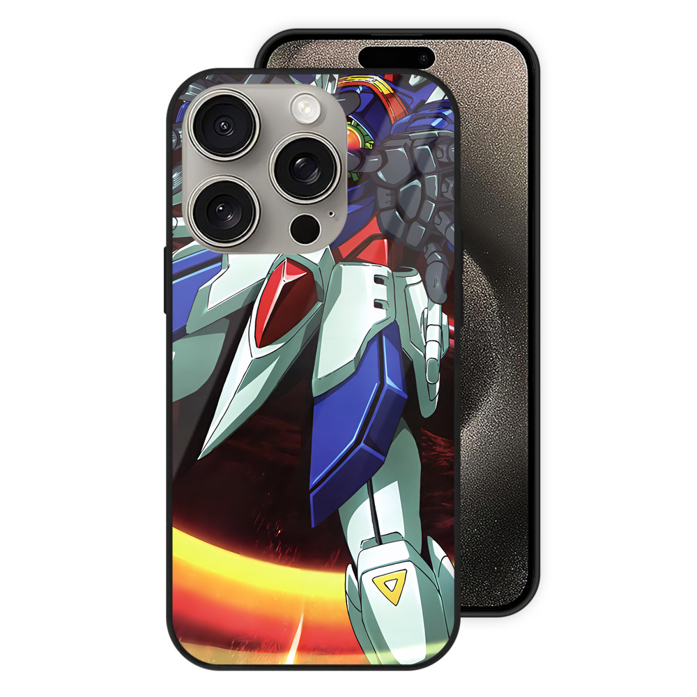 （画像用） 機動戦士ガンダム Mobile Suit Gundam 【iPhone15Pro対応】スマホケース 耐衝撃＆黄変防止 背面ガラス