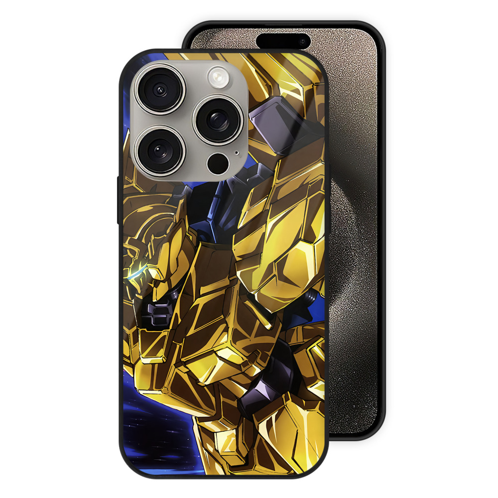 （画像用） 機動戦士ガンダム Mobile Suit Gundam 【iPhone15Pro対応】スマホケース 耐衝撃＆黄変防止 背面ガラス
