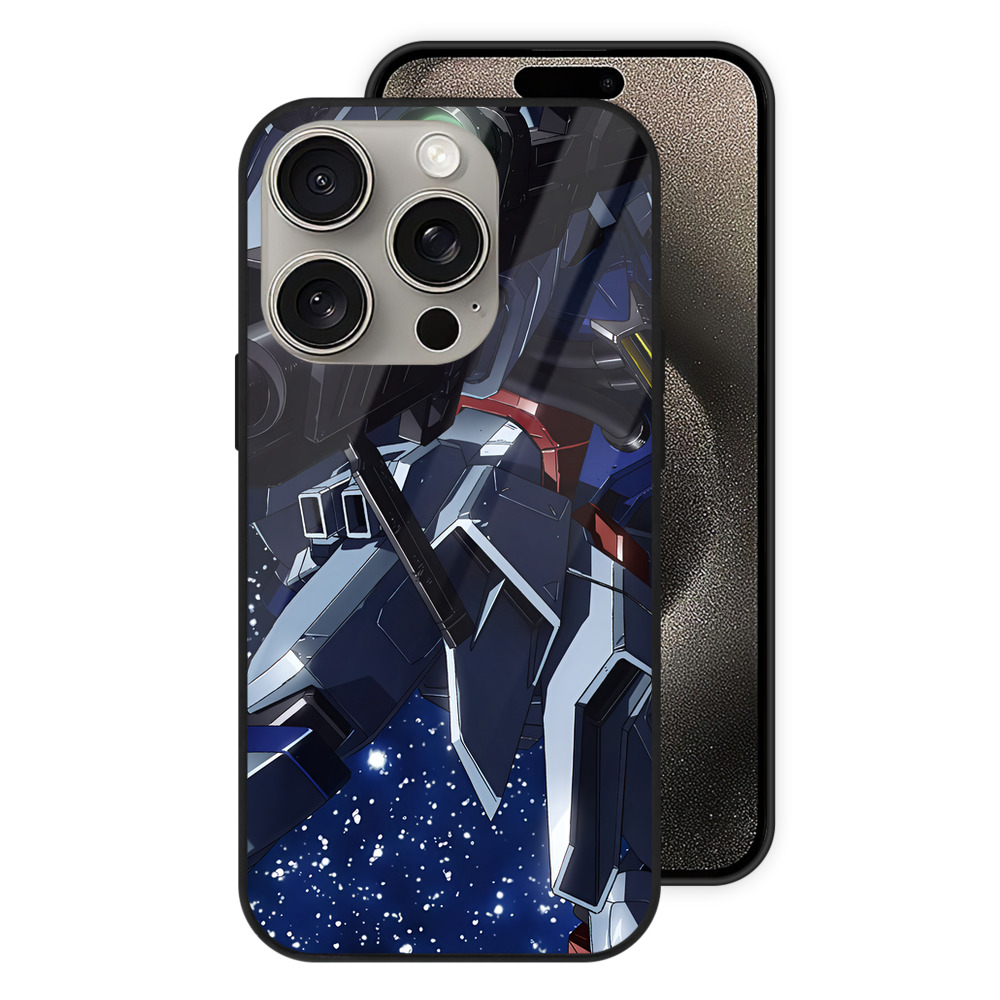 （画像用） 機動戦士ガンダム Mobile Suit Gundam 【iPhone15Pro対応】スマホケース 耐衝撃＆黄変防止 背面ガラス