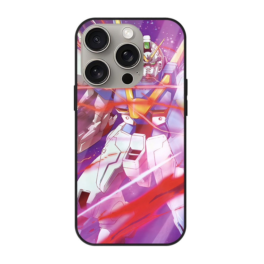 （画像用） 機動戦士ガンダム Mobile Suit Gundam 【iPhone15Pro対応】スマホケース 耐衝撃＆黄変防止 背面ガラス