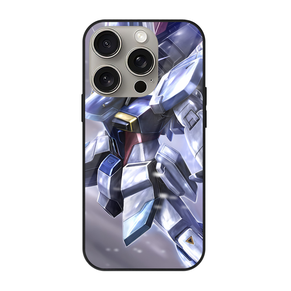 （画像用） 機動戦士ガンダム Mobile Suit Gundam 【iPhone15Pro対応】スマホケース 耐衝撃＆黄変防止 背面ガラス