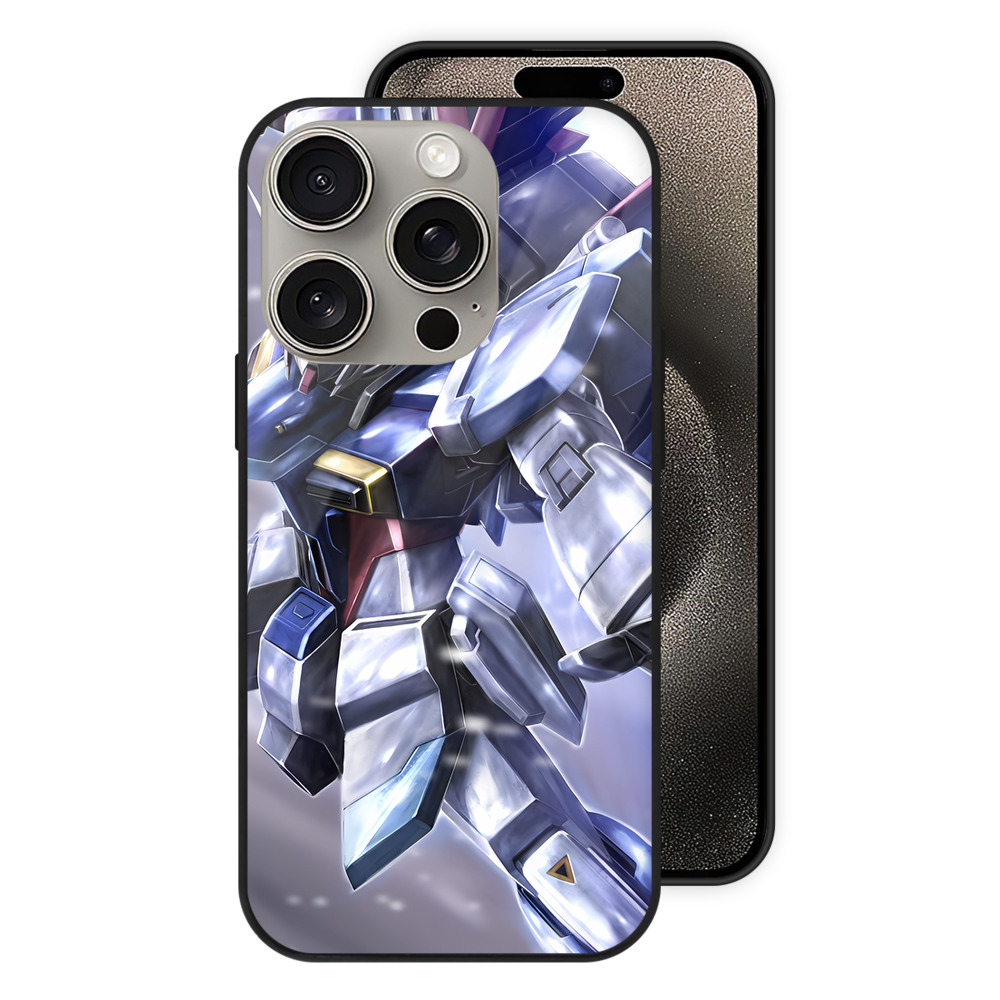 （画像用） 機動戦士ガンダム Mobile Suit Gundam 【iPhone15Pro対応】スマホケース 耐衝撃＆黄変防止 背面ガラス