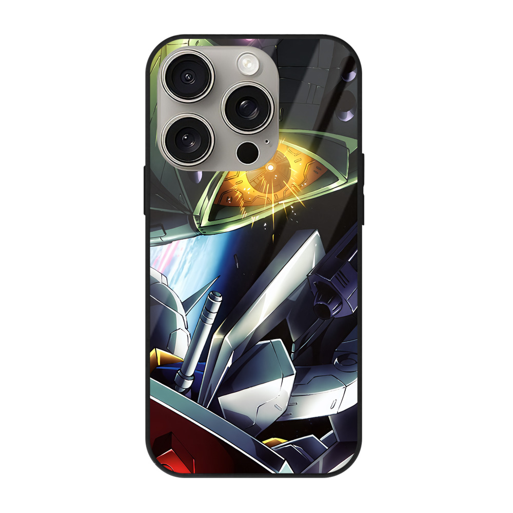 （画像用） 機動戦士ガンダム Mobile Suit Gundam 【iPhone15Pro対応】スマホケース 耐衝撃＆黄変防止 背面ガラス