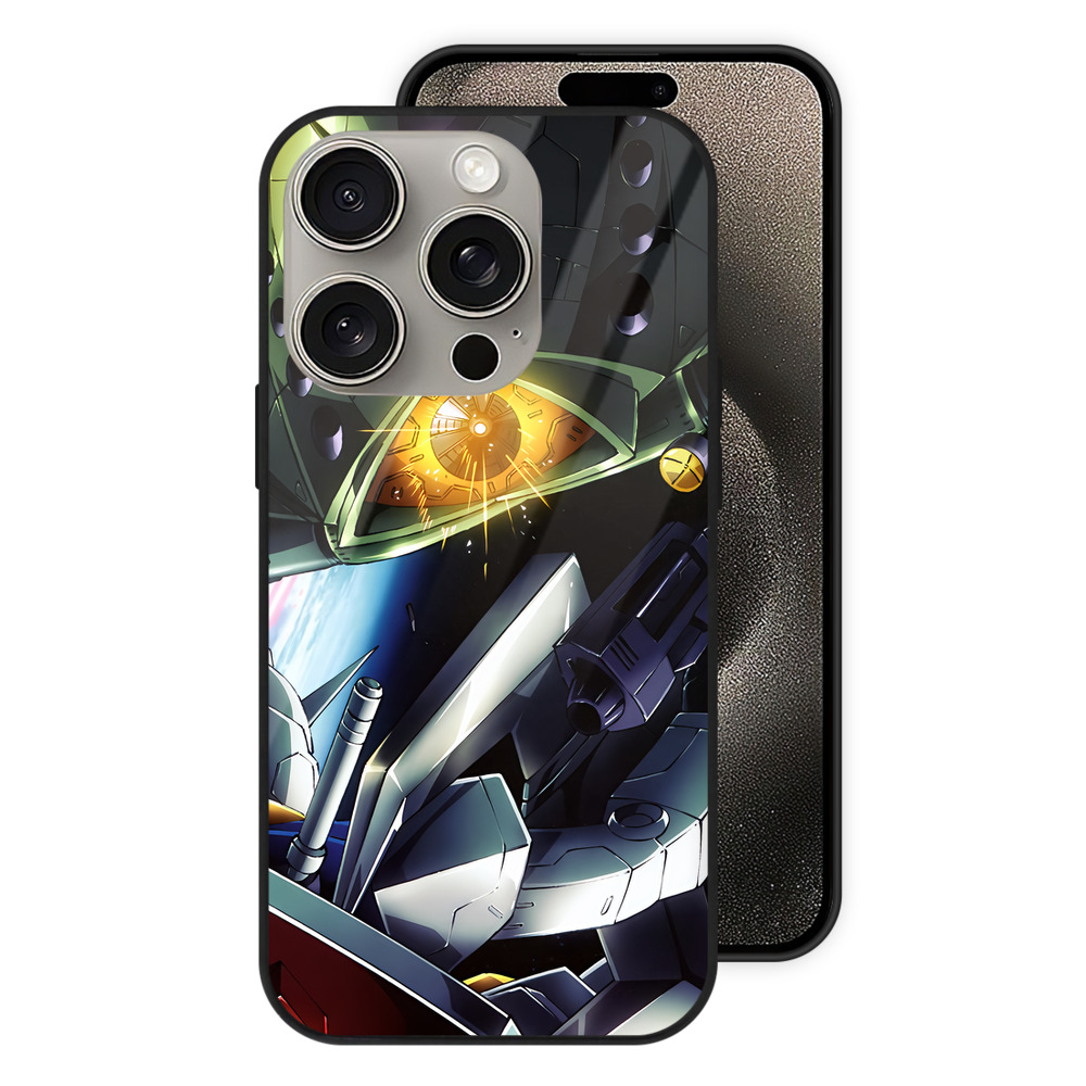 （画像用） 機動戦士ガンダム Mobile Suit Gundam 【iPhone15Pro対応】スマホケース 耐衝撃＆黄変防止 背面ガラス