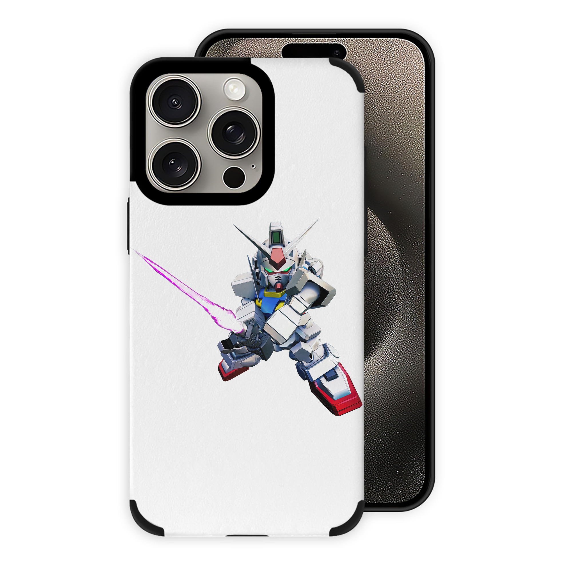（画像用） 機動戦士ガンダム Mobile Suit Gundam 【iPhone15ProMax対応】 PUレザー スマホケース 耐衝撃＆黄変防止