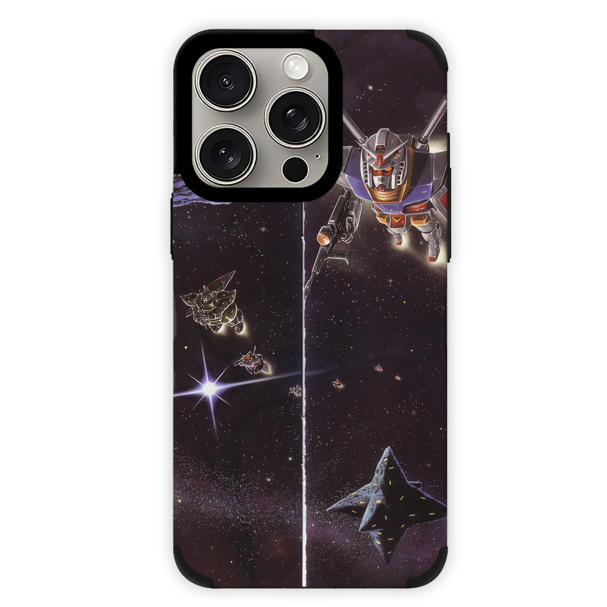 （画像用） 機動戦士ガンダム Mobile Suit Gundam 【iPhone15ProMax対応】 PUレザー スマホケース 耐衝撃＆黄変防止