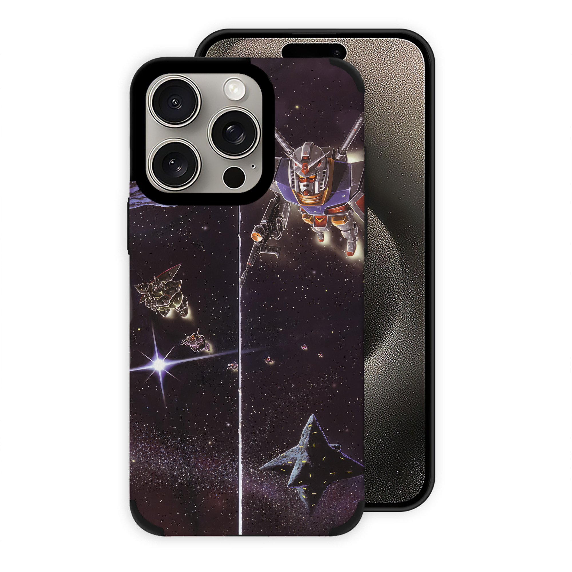 （画像用） 機動戦士ガンダム Mobile Suit Gundam 【iPhone15ProMax対応】 PUレザー スマホケース 耐衝撃＆黄変防止