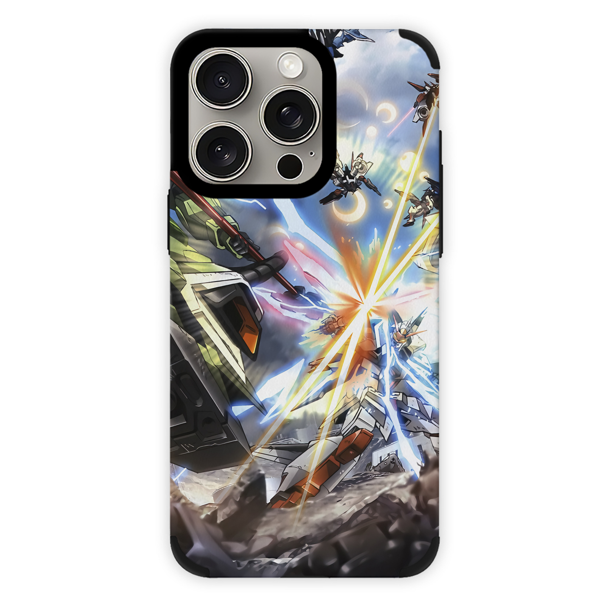 （画像用） 機動戦士ガンダム Mobile Suit Gundam 【iPhone15ProMax対応】 PUレザー スマホケース 耐衝撃＆黄変防止