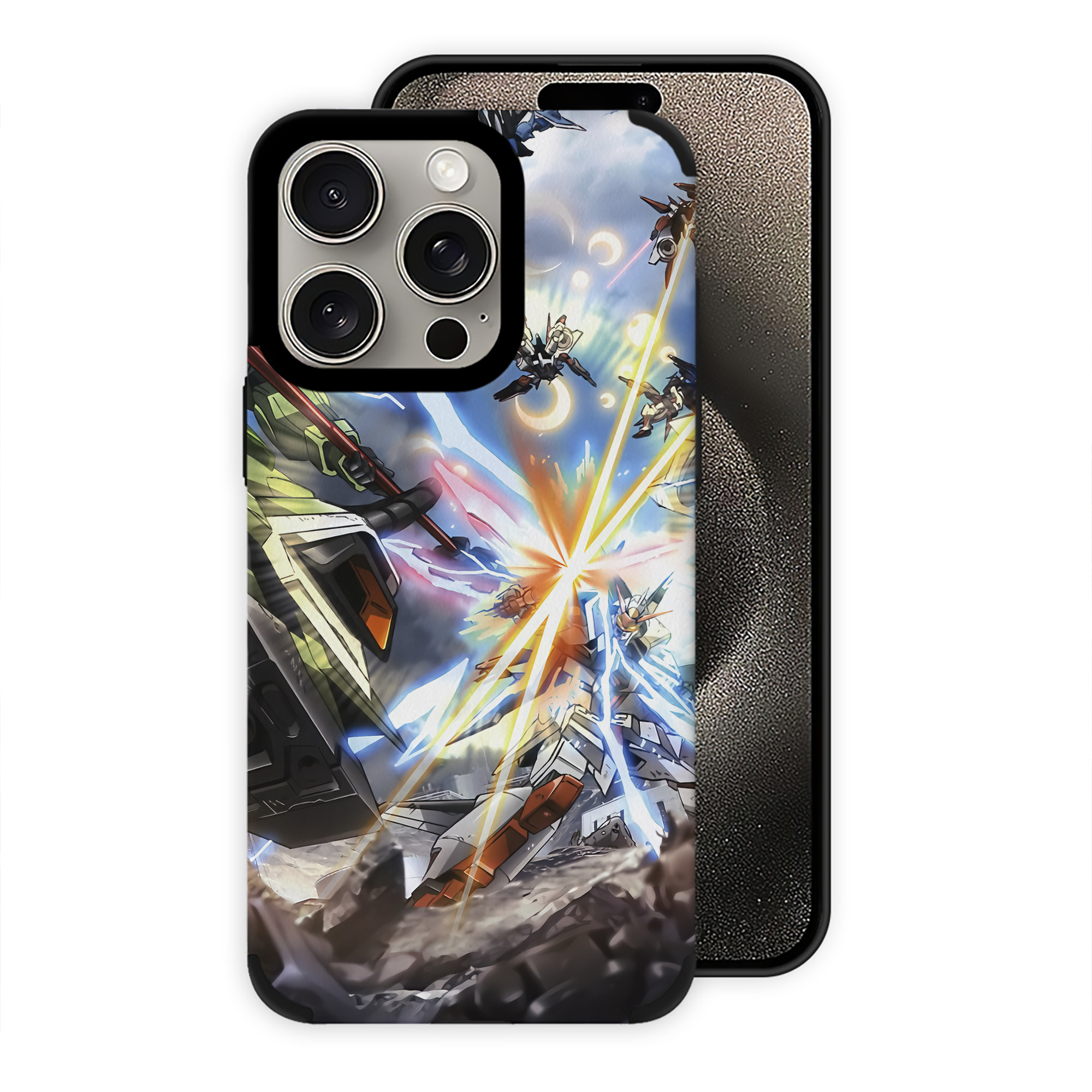 （画像用） 機動戦士ガンダム Mobile Suit Gundam 【iPhone15ProMax対応】 PUレザー スマホケース 耐衝撃＆黄変防止