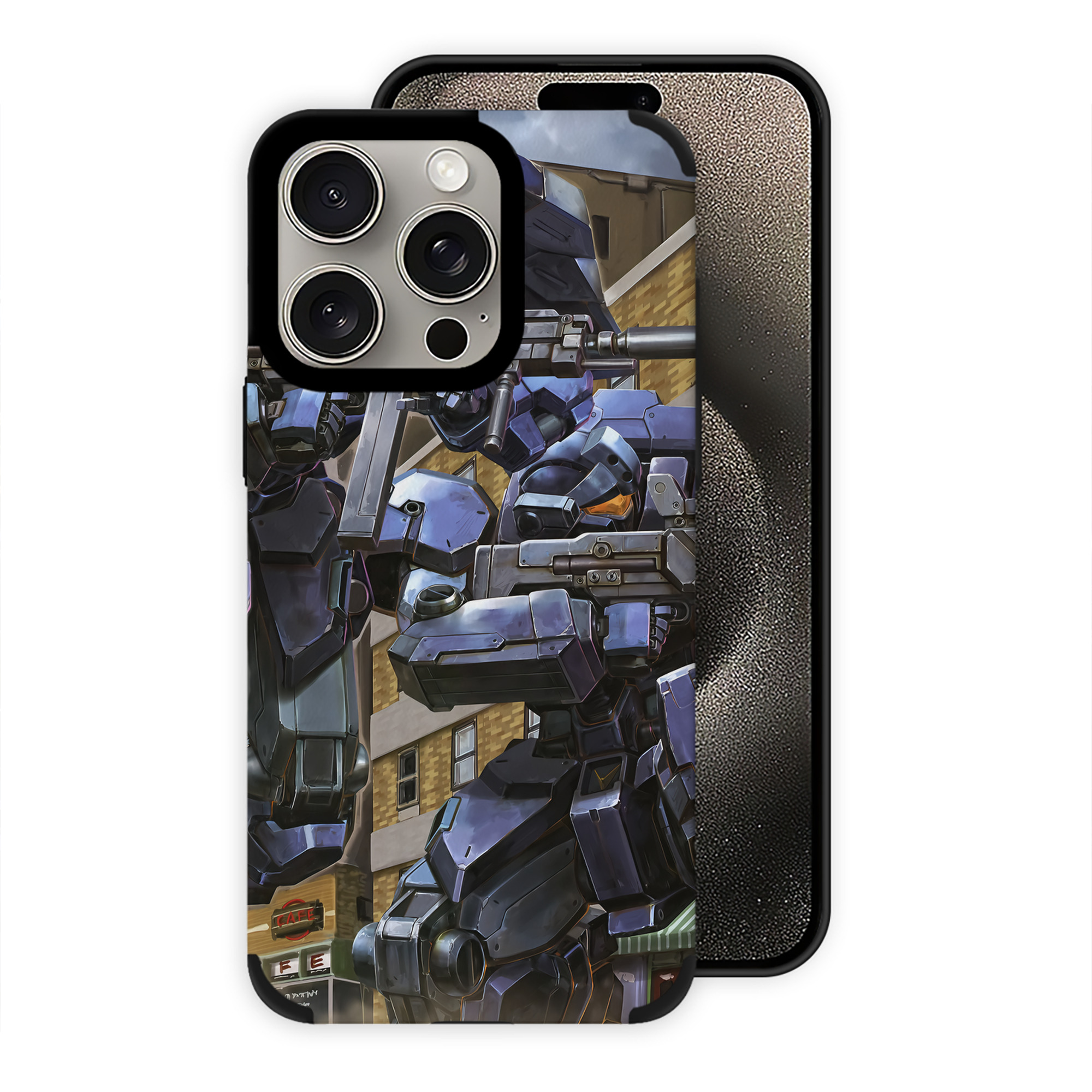 （画像用） 機動戦士ガンダム Mobile Suit Gundam 【iPhone15ProMax対応】 PUレザー スマホケース 耐衝撃＆黄変防止