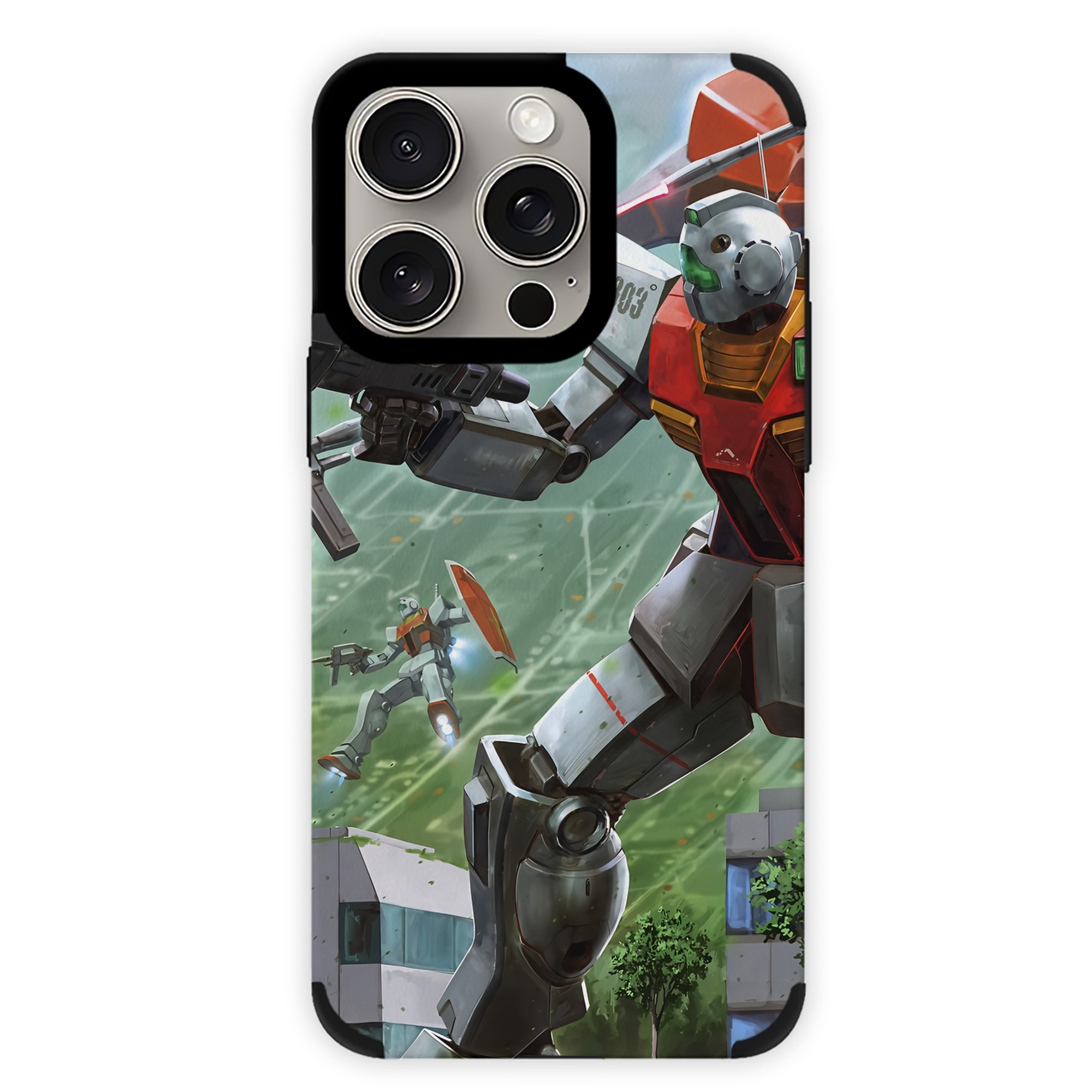（画像用） 機動戦士ガンダム Mobile Suit Gundam 【iPhone15ProMax対応】 PUレザー スマホケース 耐衝撃＆黄変防止
