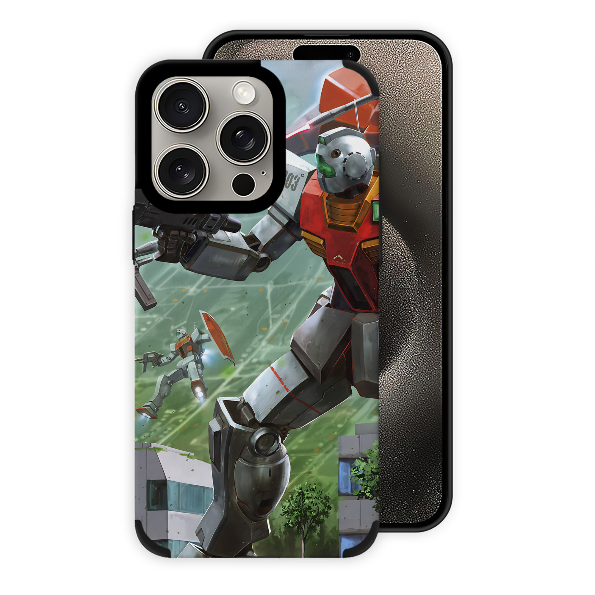 （画像用） 機動戦士ガンダム Mobile Suit Gundam 【iPhone15ProMax対応】 PUレザー スマホケース 耐衝撃＆黄変防止