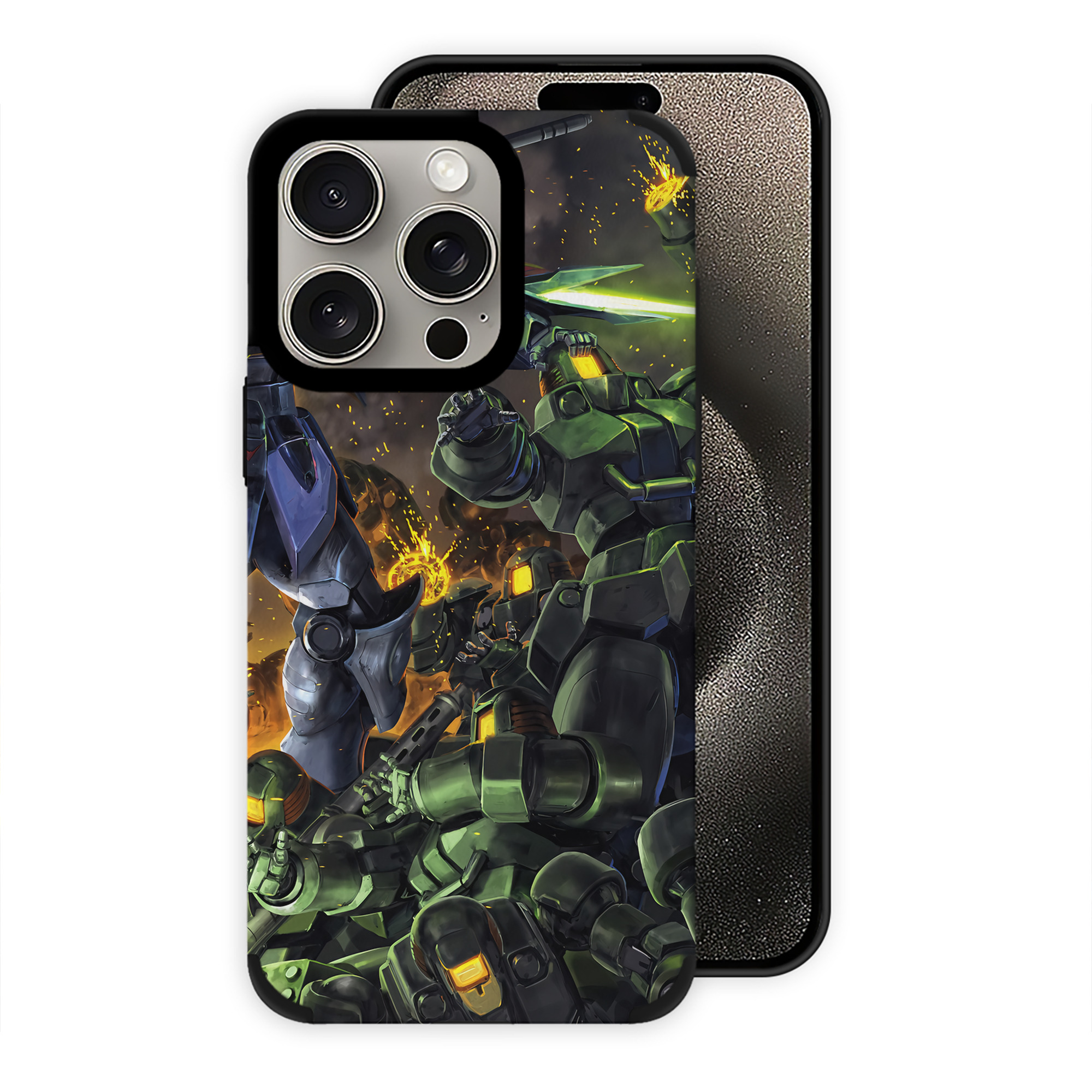 （画像用） 機動戦士ガンダム Mobile Suit Gundam 【iPhone15ProMax対応】 PUレザー スマホケース 耐衝撃＆黄変防止