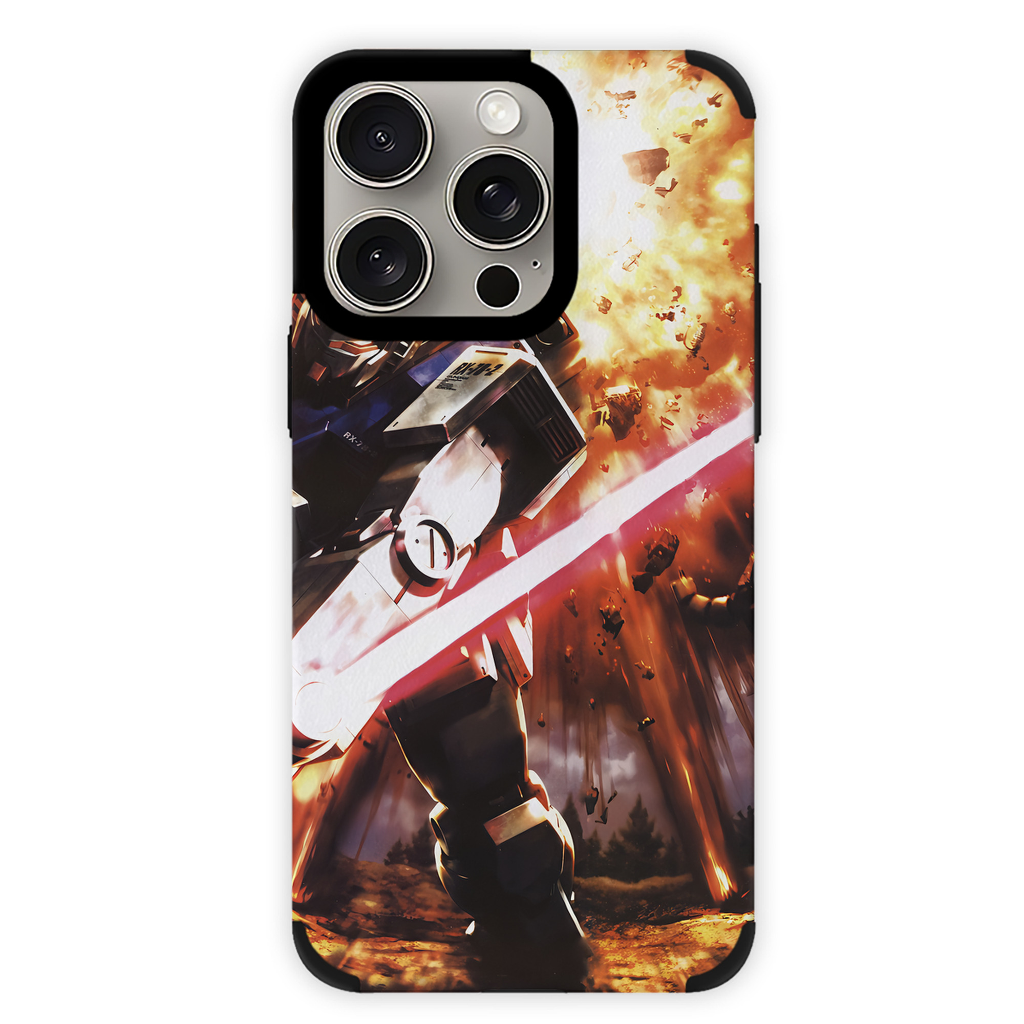 （画像用） 機動戦士ガンダム Mobile Suit Gundam 【iPhone15ProMax対応】 PUレザー スマホケース 耐衝撃＆黄変防止