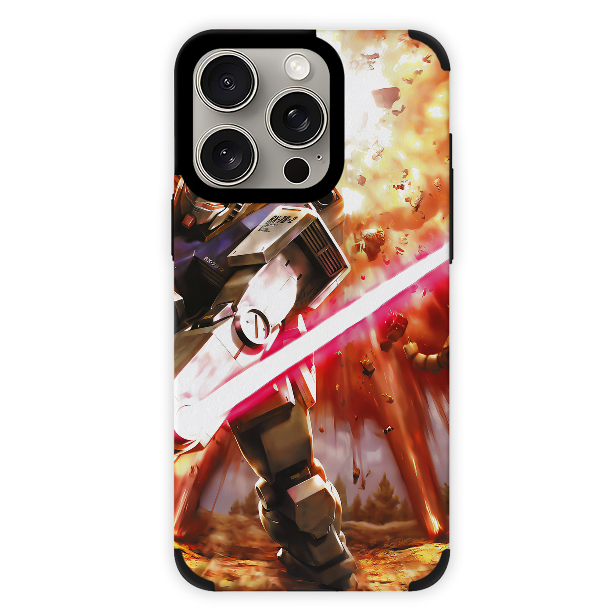 （画像用） 機動戦士ガンダム Mobile Suit Gundam 【iPhone15ProMax対応】 PUレザー スマホケース 耐衝撃＆黄変防止