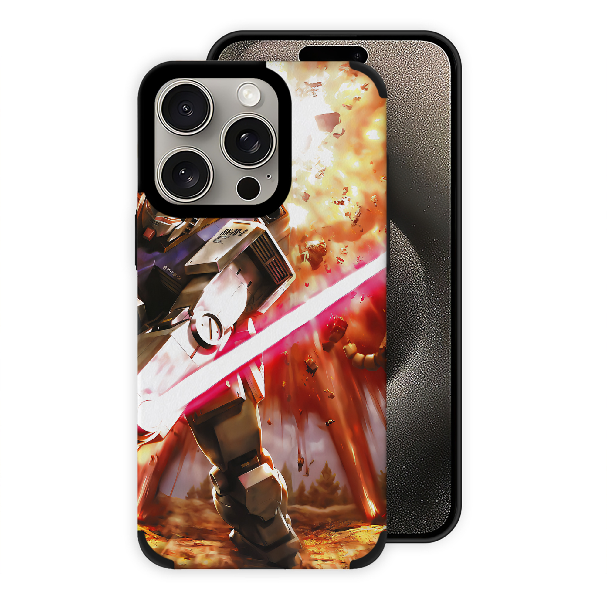 （画像用） 機動戦士ガンダム Mobile Suit Gundam 【iPhone15ProMax対応】 PUレザー スマホケース 耐衝撃＆黄変防止