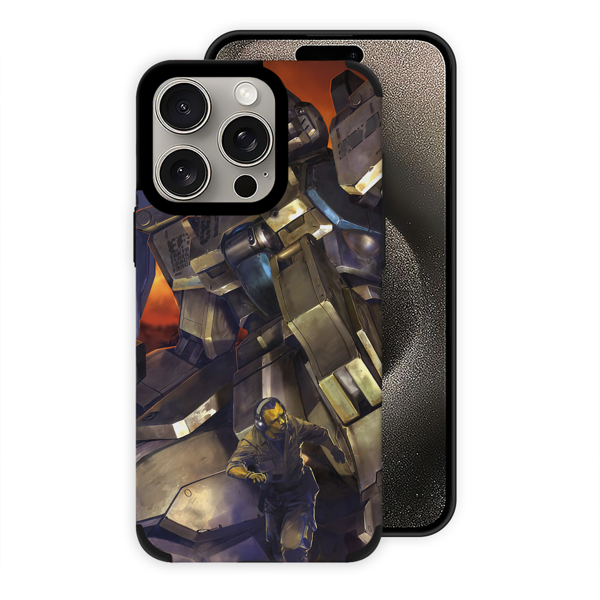 （画像用） 機動戦士ガンダム Mobile Suit Gundam 【iPhone15ProMax対応】 PUレザー スマホケース 耐衝撃＆黄変防止