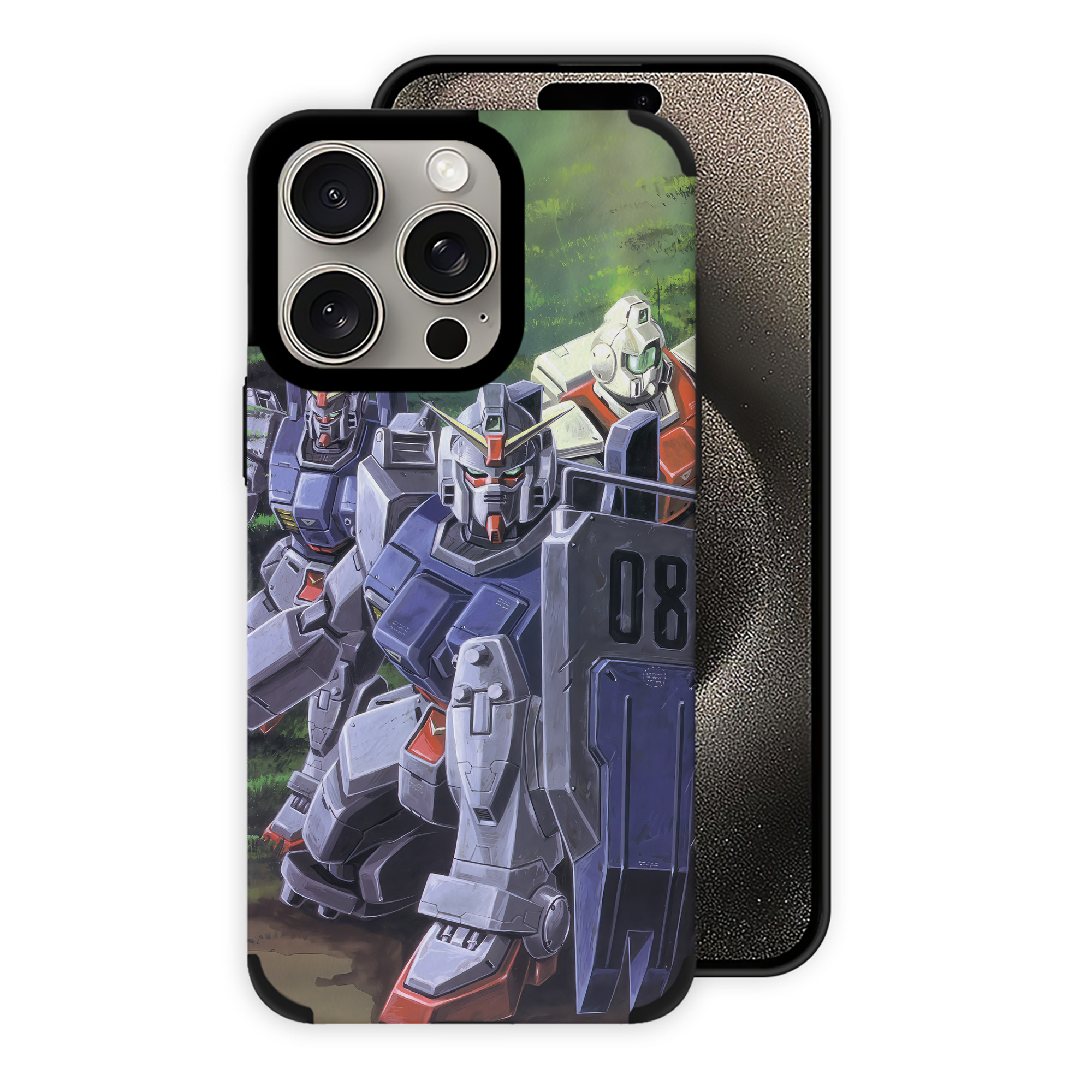 （画像用） 機動戦士ガンダム Mobile Suit Gundam 【iPhone15ProMax対応】 PUレザー スマホケース 耐衝撃＆黄変防止