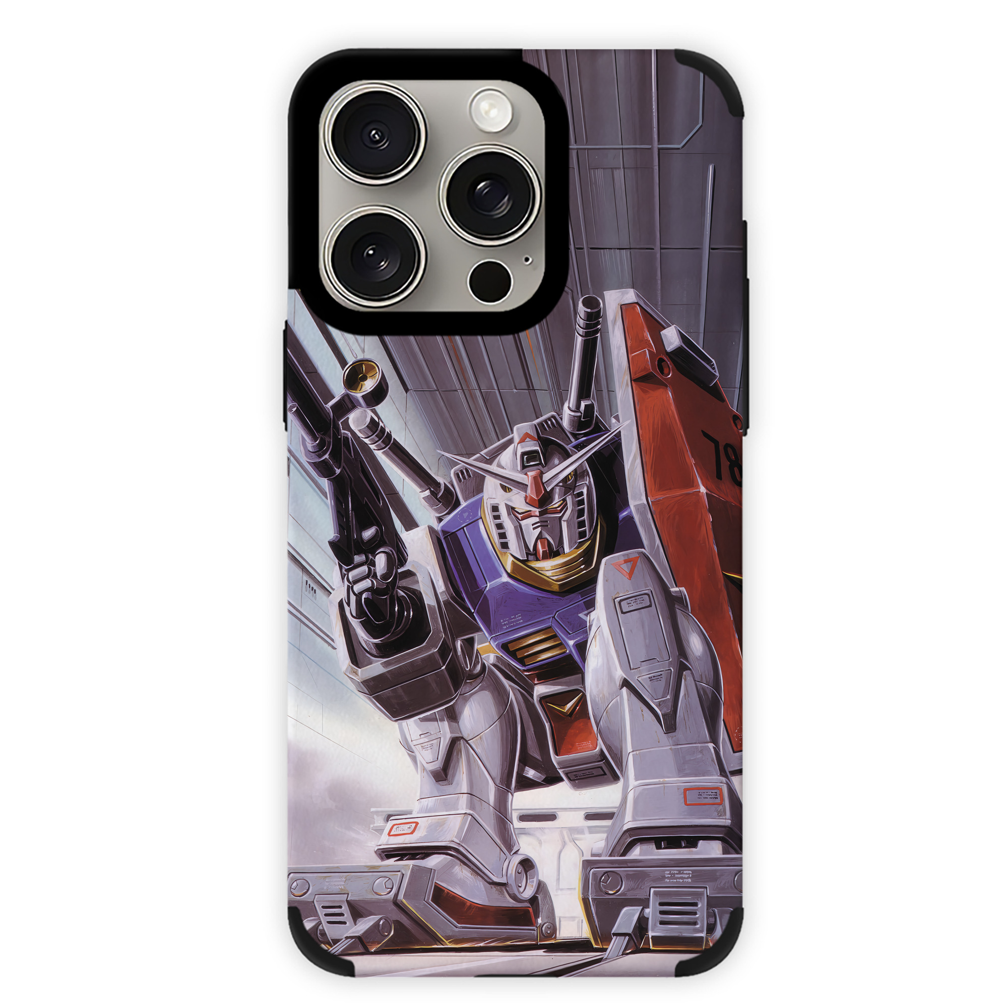 （画像用） 機動戦士ガンダム Mobile Suit Gundam 【iPhone15ProMax対応】 PUレザー スマホケース 耐衝撃＆黄変防止