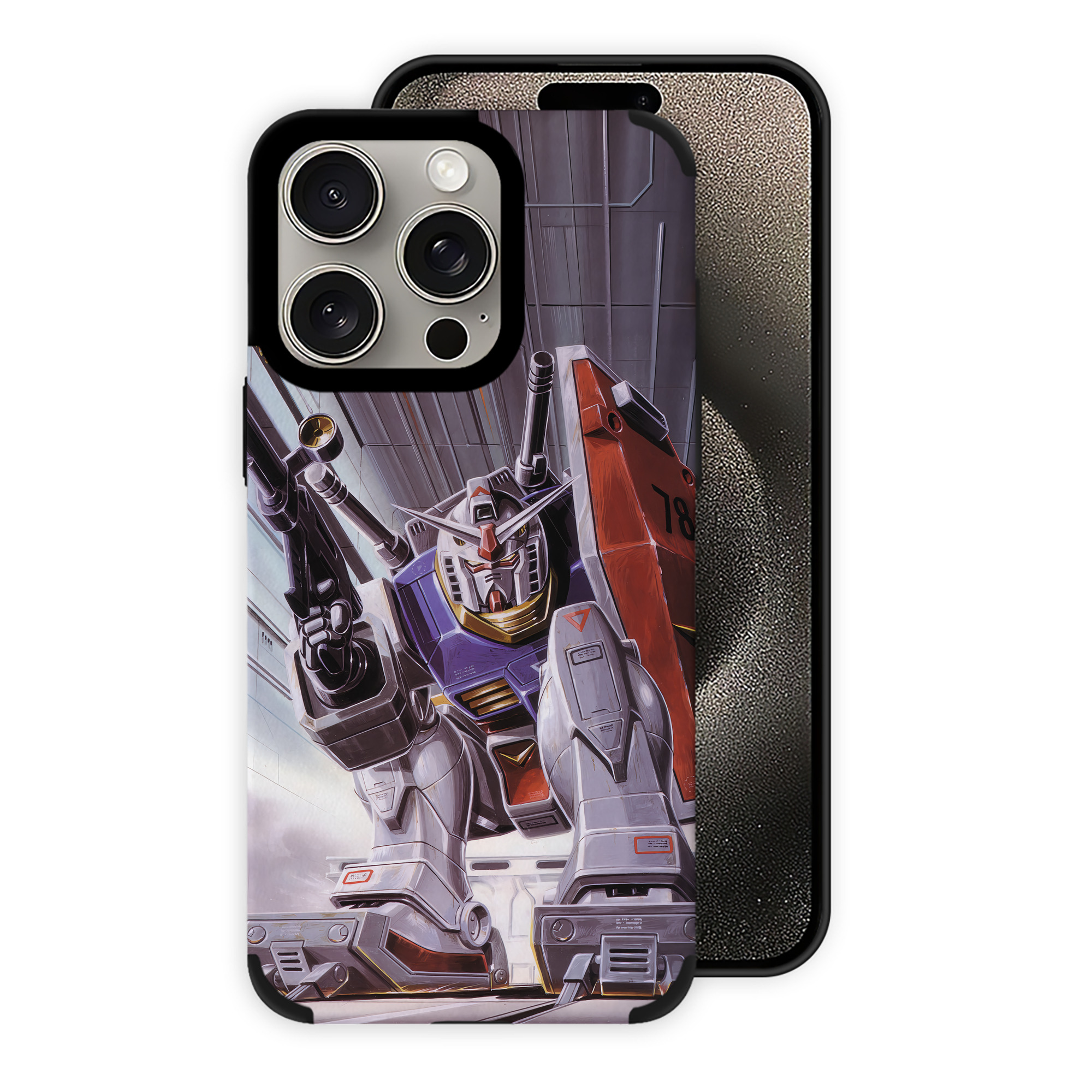 （画像用） 機動戦士ガンダム Mobile Suit Gundam 【iPhone15ProMax対応】 PUレザー スマホケース 耐衝撃＆黄変防止