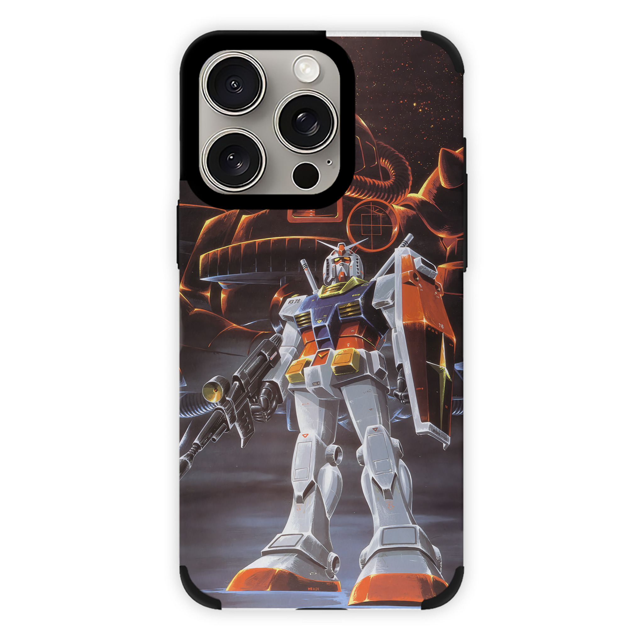 （画像用） 機動戦士ガンダム Mobile Suit Gundam 【iPhone15ProMax対応】 PUレザー スマホケース 耐衝撃＆黄変防止