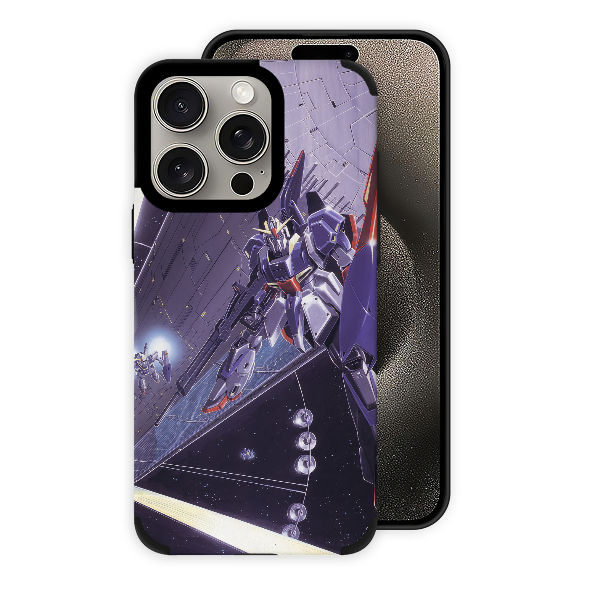（画像用） 機動戦士ガンダム Mobile Suit Gundam 【iPhone15ProMax対応】 PUレザー スマホケース 耐衝撃＆黄変防止