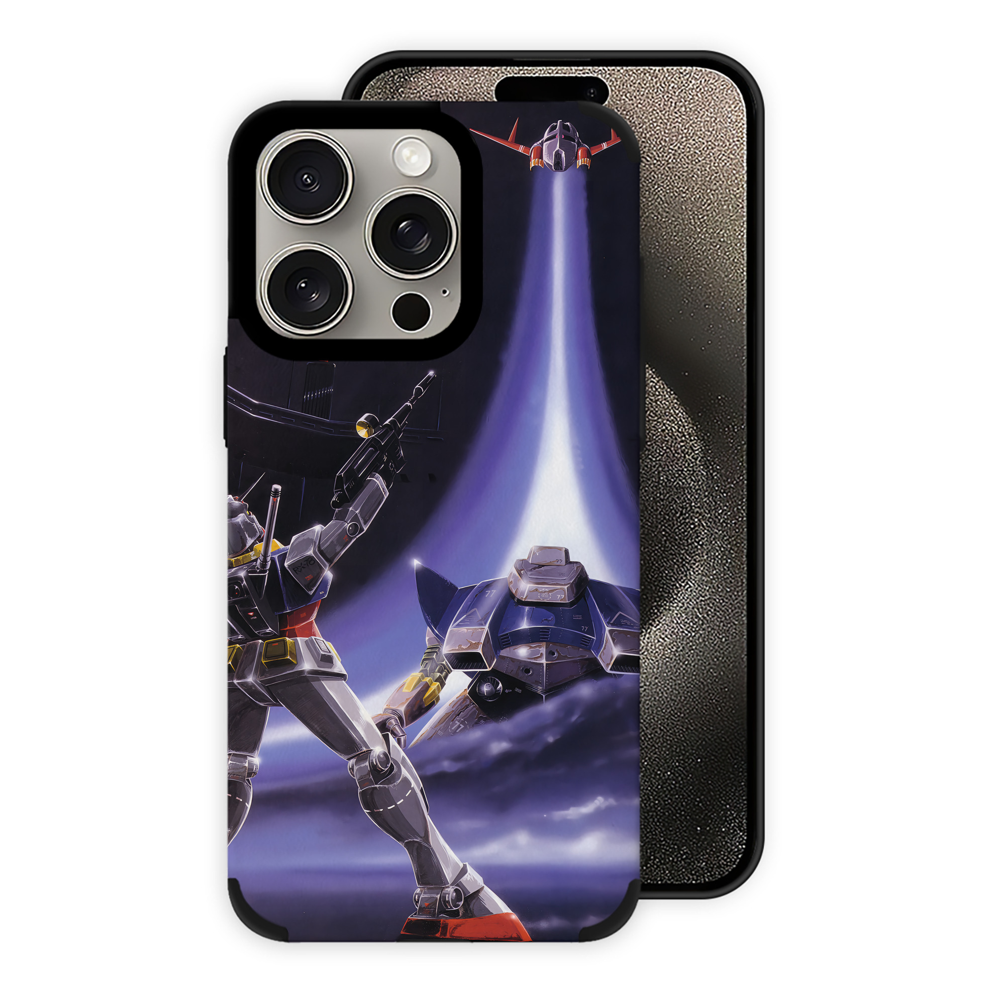 （画像用） 機動戦士ガンダム Mobile Suit Gundam 【iPhone15ProMax対応】 PUレザー スマホケース 耐衝撃＆黄変防止