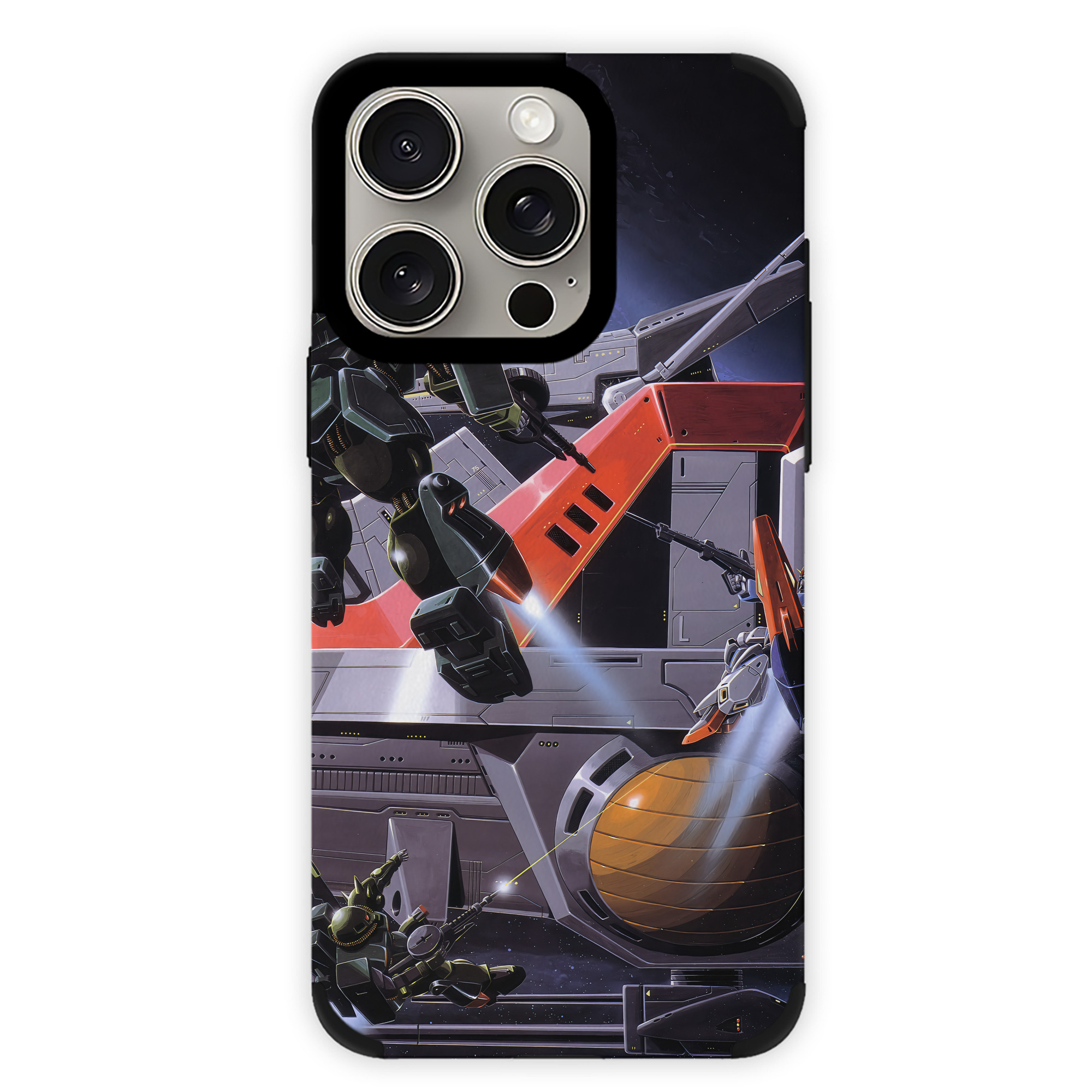 （画像用） 機動戦士ガンダム Mobile Suit Gundam 【iPhone15ProMax対応】 PUレザー スマホケース 耐衝撃＆黄変防止