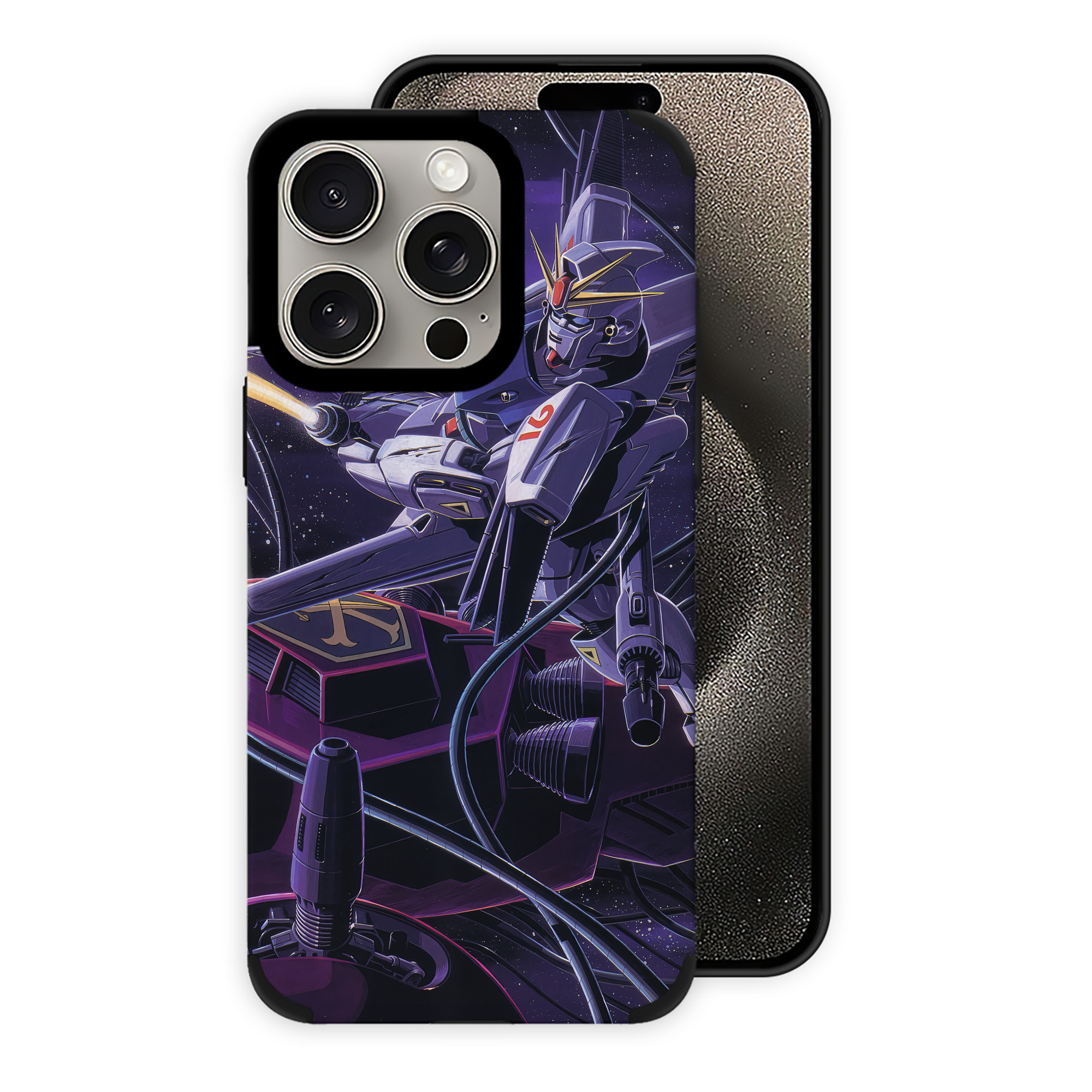 （画像用） 機動戦士ガンダム Mobile Suit Gundam 【iPhone15ProMax対応】 PUレザー スマホケース 耐衝撃＆黄変防止