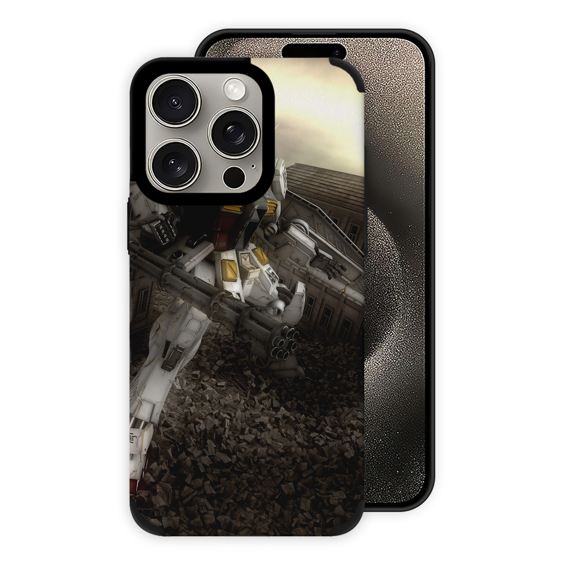 （画像用） 機動戦士ガンダム Mobile Suit Gundam 【iPhone15ProMax対応】 PUレザー スマホケース 耐衝撃＆黄変防止