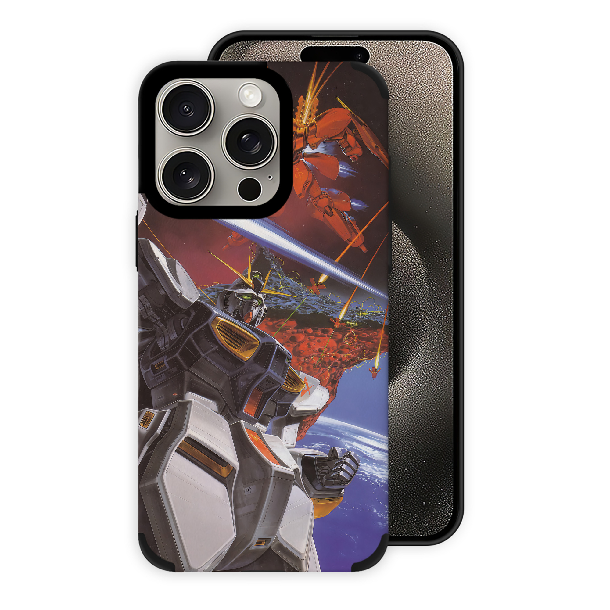 （画像用） 機動戦士ガンダム Mobile Suit Gundam 【iPhone15ProMax対応】 PUレザー スマホケース 耐衝撃＆黄変防止