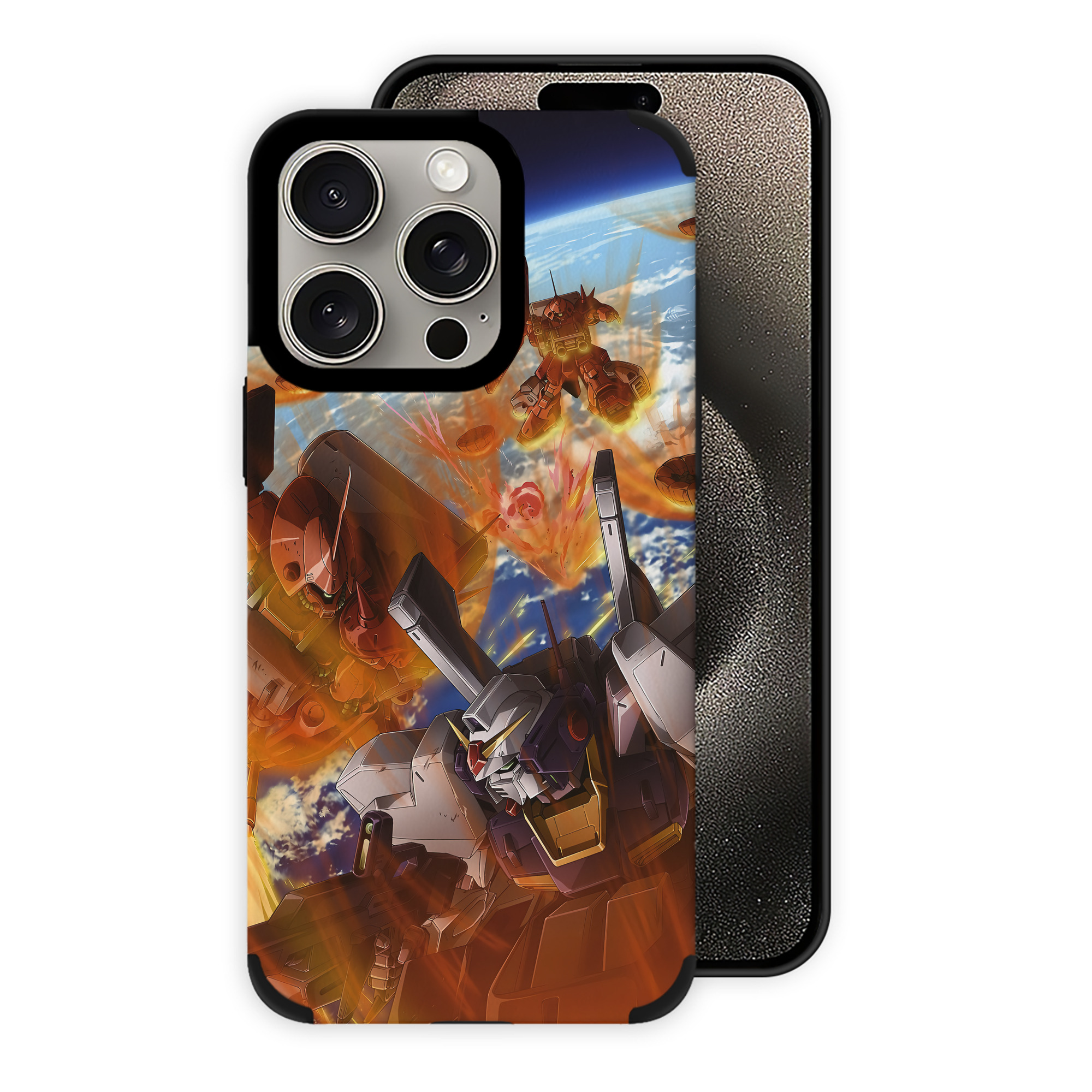 （画像用） 機動戦士ガンダム Mobile Suit Gundam 【iPhone15ProMax対応】 PUレザー スマホケース 耐衝撃＆黄変防止