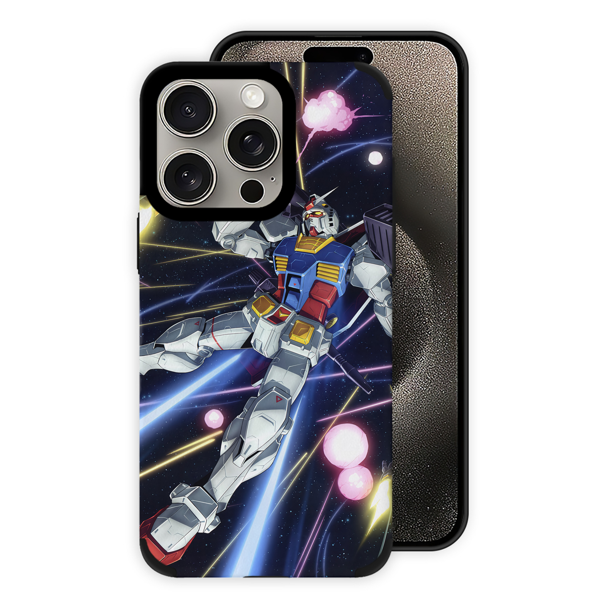 （画像用） 機動戦士ガンダム Mobile Suit Gundam 【iPhone15ProMax対応】 PUレザー スマホケース 耐衝撃＆黄変防止