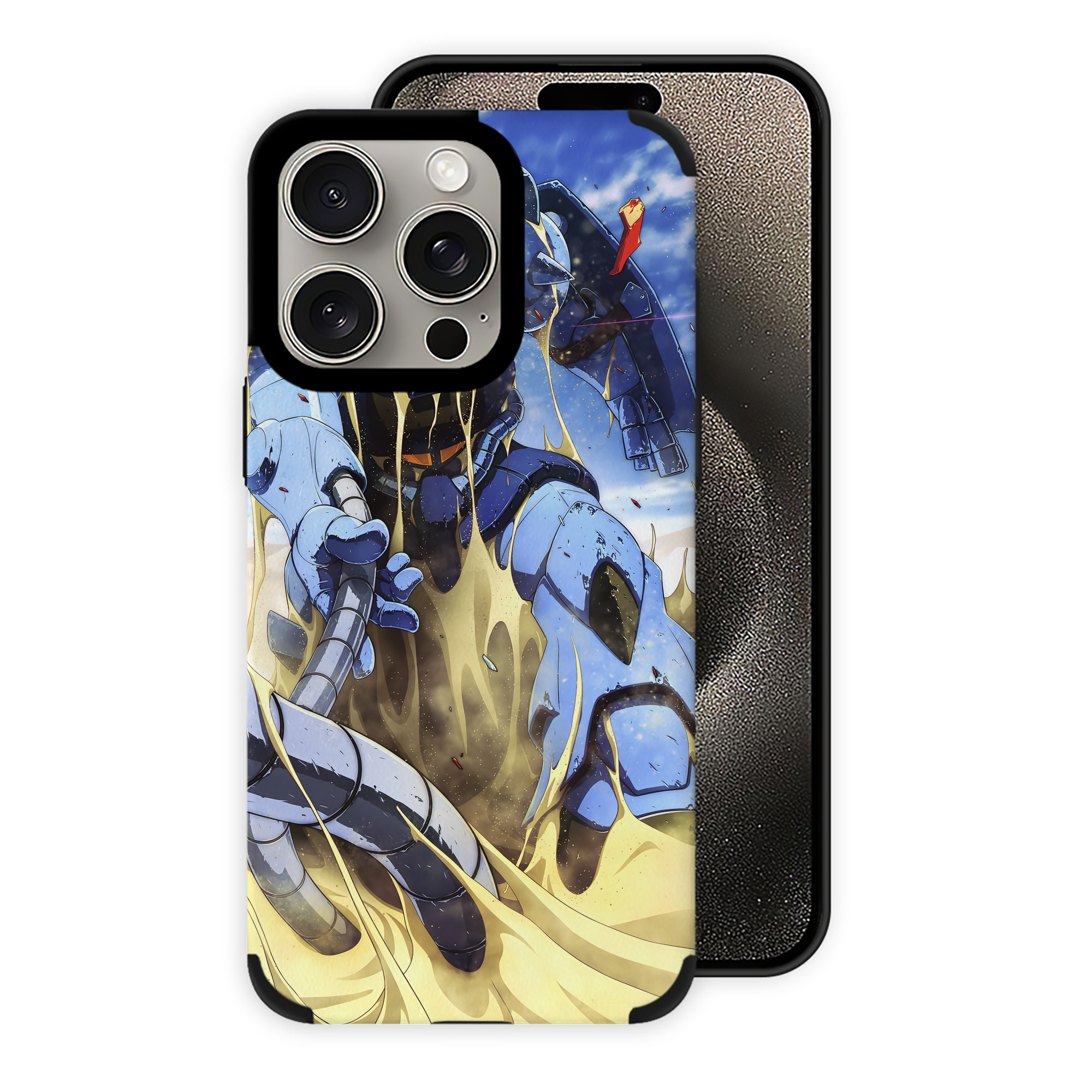 （画像用） 機動戦士ガンダム Mobile Suit Gundam 【iPhone15ProMax対応】 PUレザー スマホケース 耐衝撃＆黄変防止