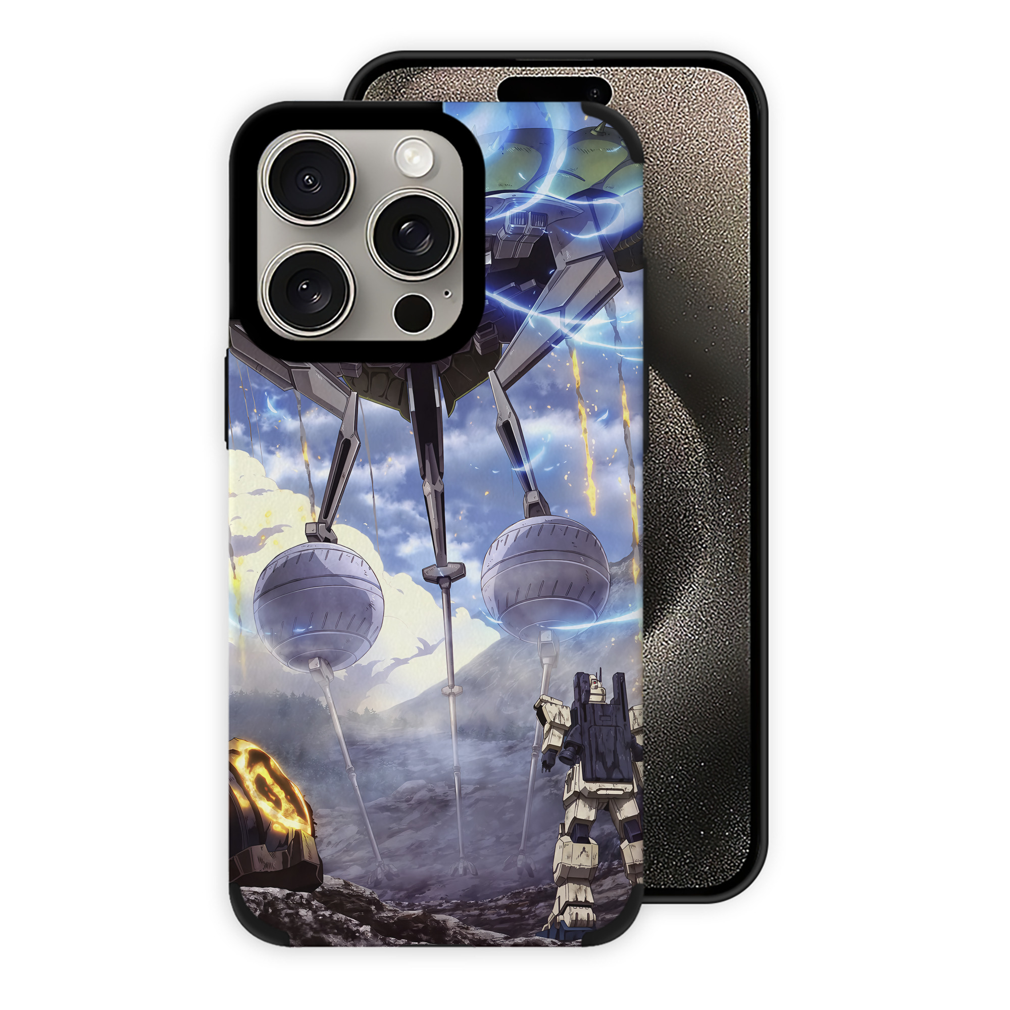 （画像用） 機動戦士ガンダム Mobile Suit Gundam 【iPhone15ProMax対応】 PUレザー スマホケース 耐衝撃＆黄変防止