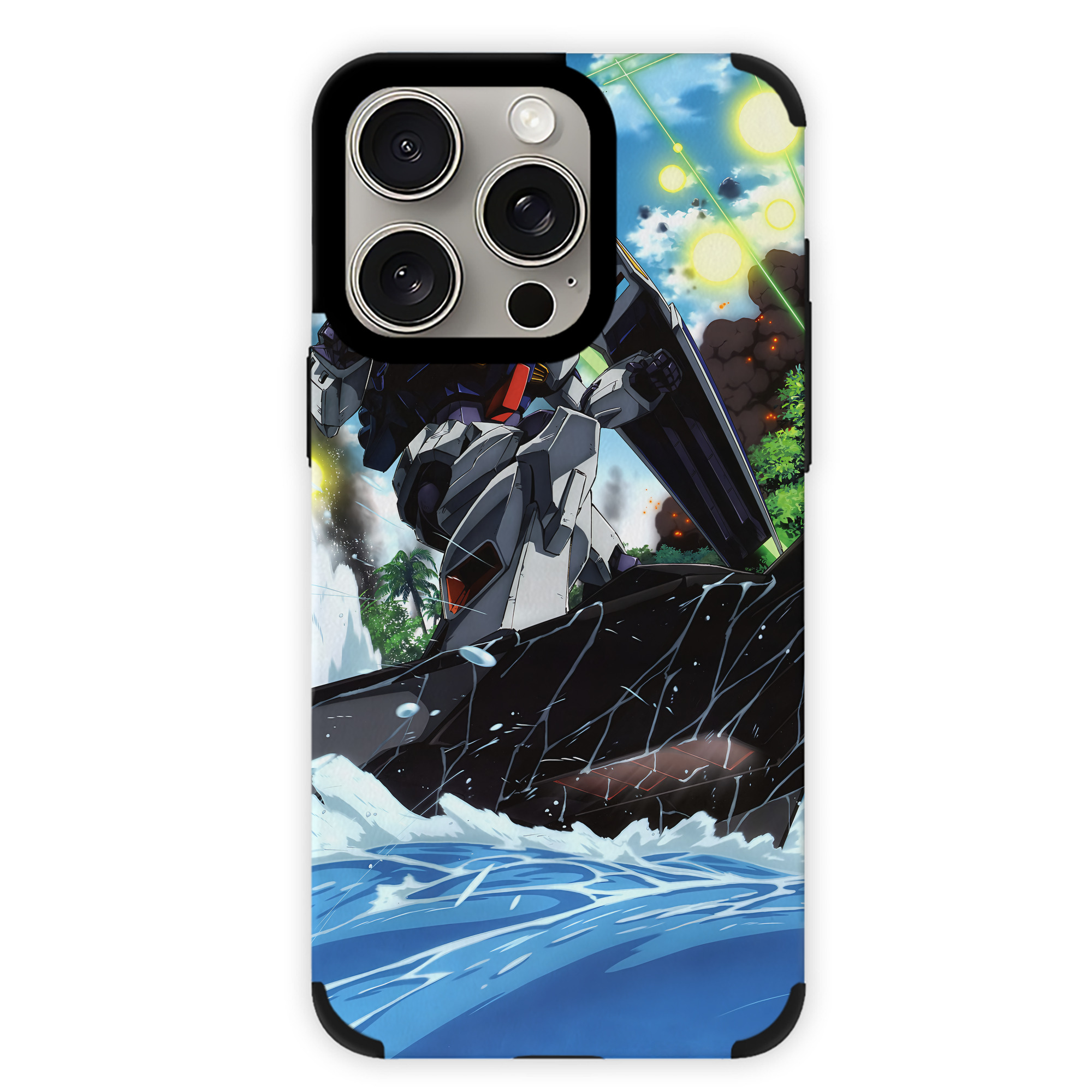 （画像用） 機動戦士ガンダム Mobile Suit Gundam 【iPhone15ProMax対応】 PUレザー スマホケース 耐衝撃＆黄変防止