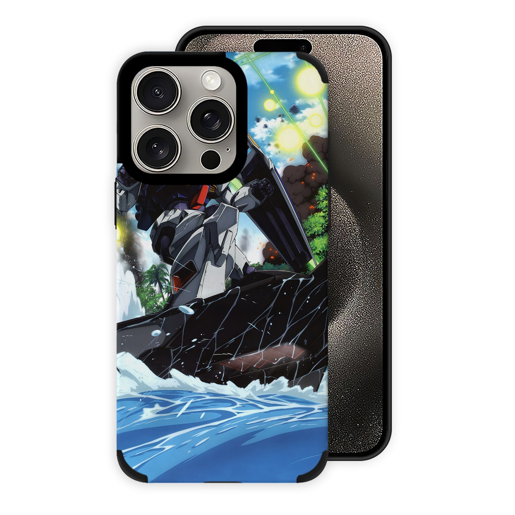 （画像用） 機動戦士ガンダム Mobile Suit Gundam 【iPhone15ProMax対応】 PUレザー スマホケース 耐衝撃＆黄変防止