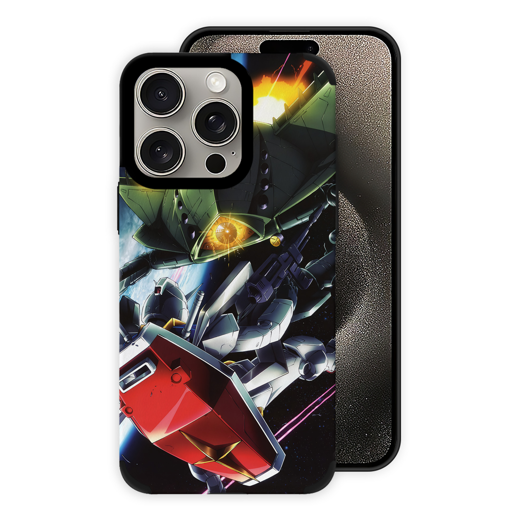 （画像用） 機動戦士ガンダム Mobile Suit Gundam 【iPhone15ProMax対応】 PUレザー スマホケース 耐衝撃＆黄変防止
