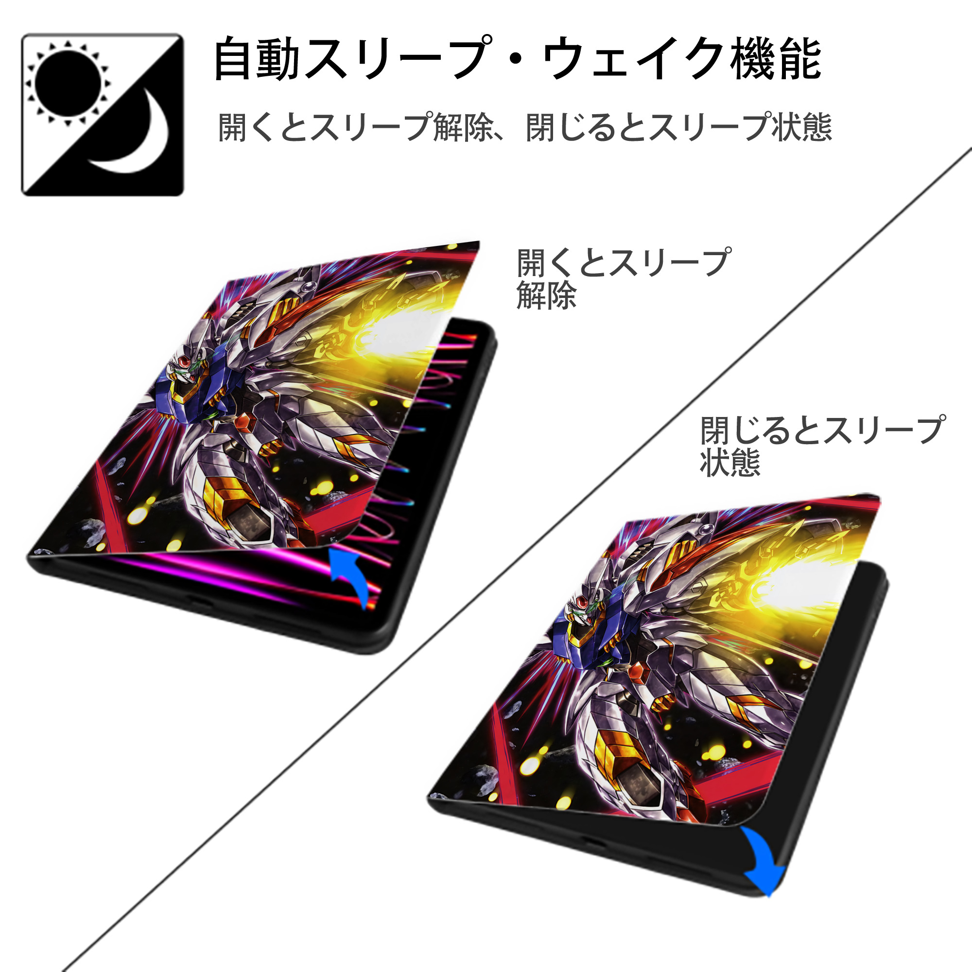 機動戦士ガンダム Mobile Suit Gundam IPad ケース ペン収納付き 三つ折りスタンド PUレザー×シリコン 対応機種9.5/10.5/10.9インチ