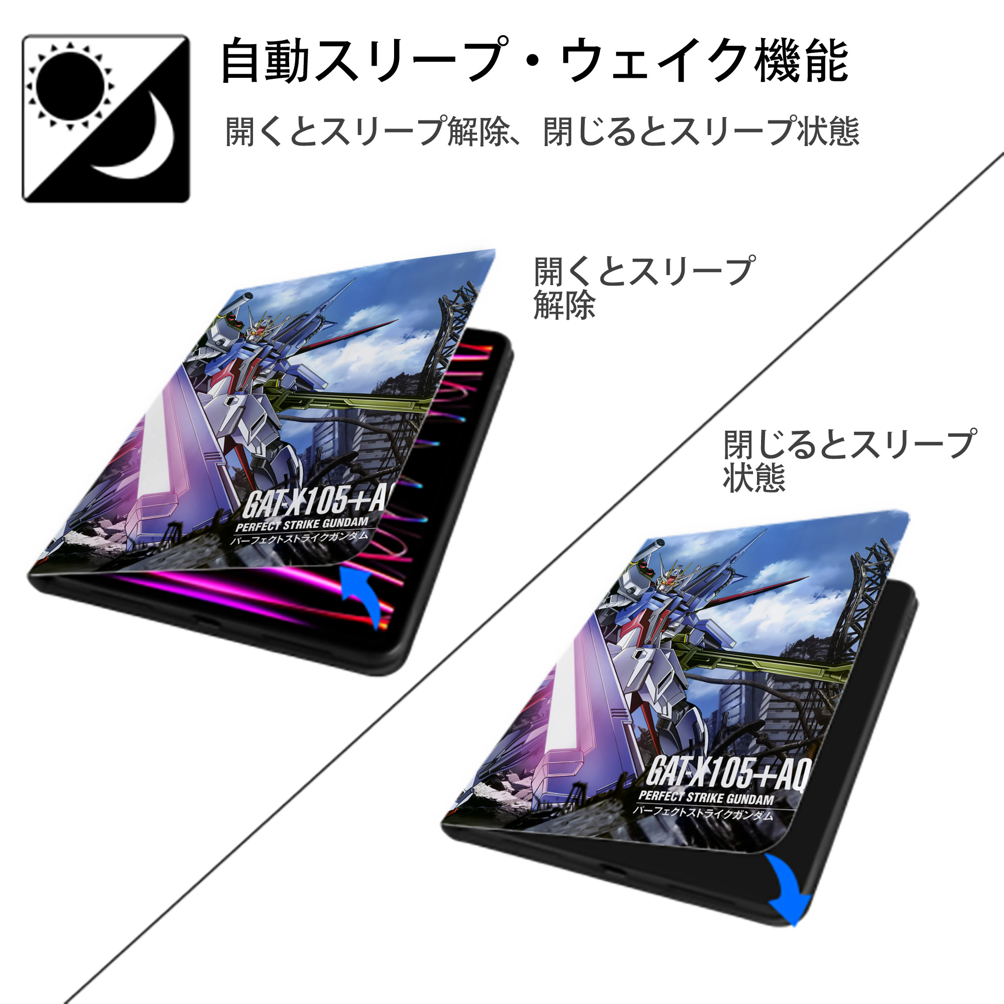 機動戦士ガンダム Mobile Suit Gundam IPad ケース ペン収納付き 三つ折りスタンド PUレザー×シリコン 対応機種9.5/10.5/10.9インチ