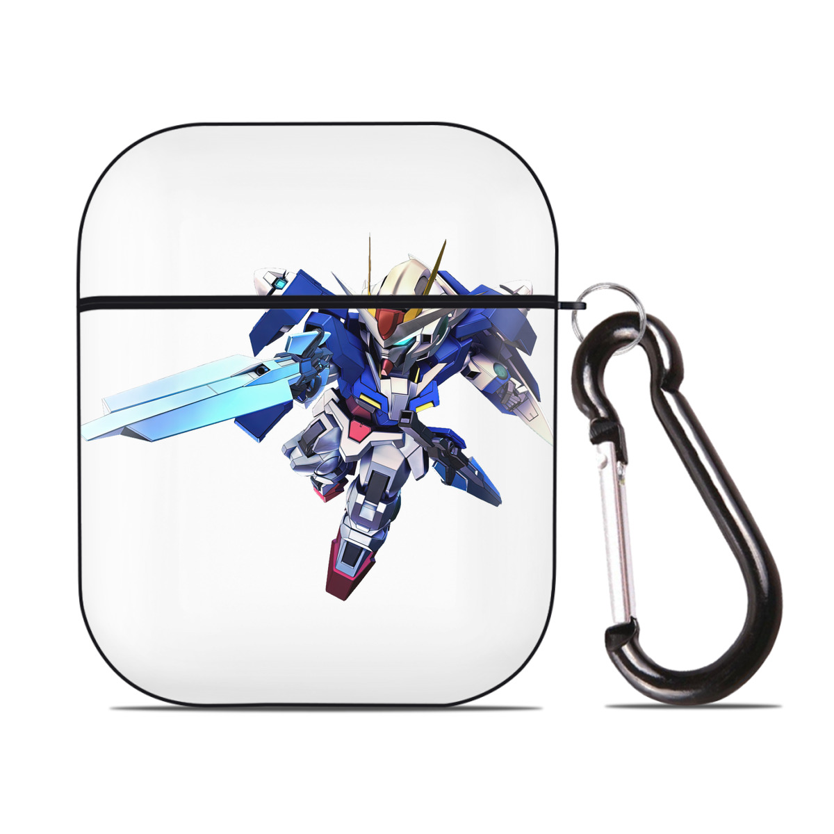 （画像用） 機動戦士ガンダム Mobile Suit Gundam AirPods 第2世代保護ケース ハードシェル ブラック 耐衝撃・防指紋・カラビナ付き