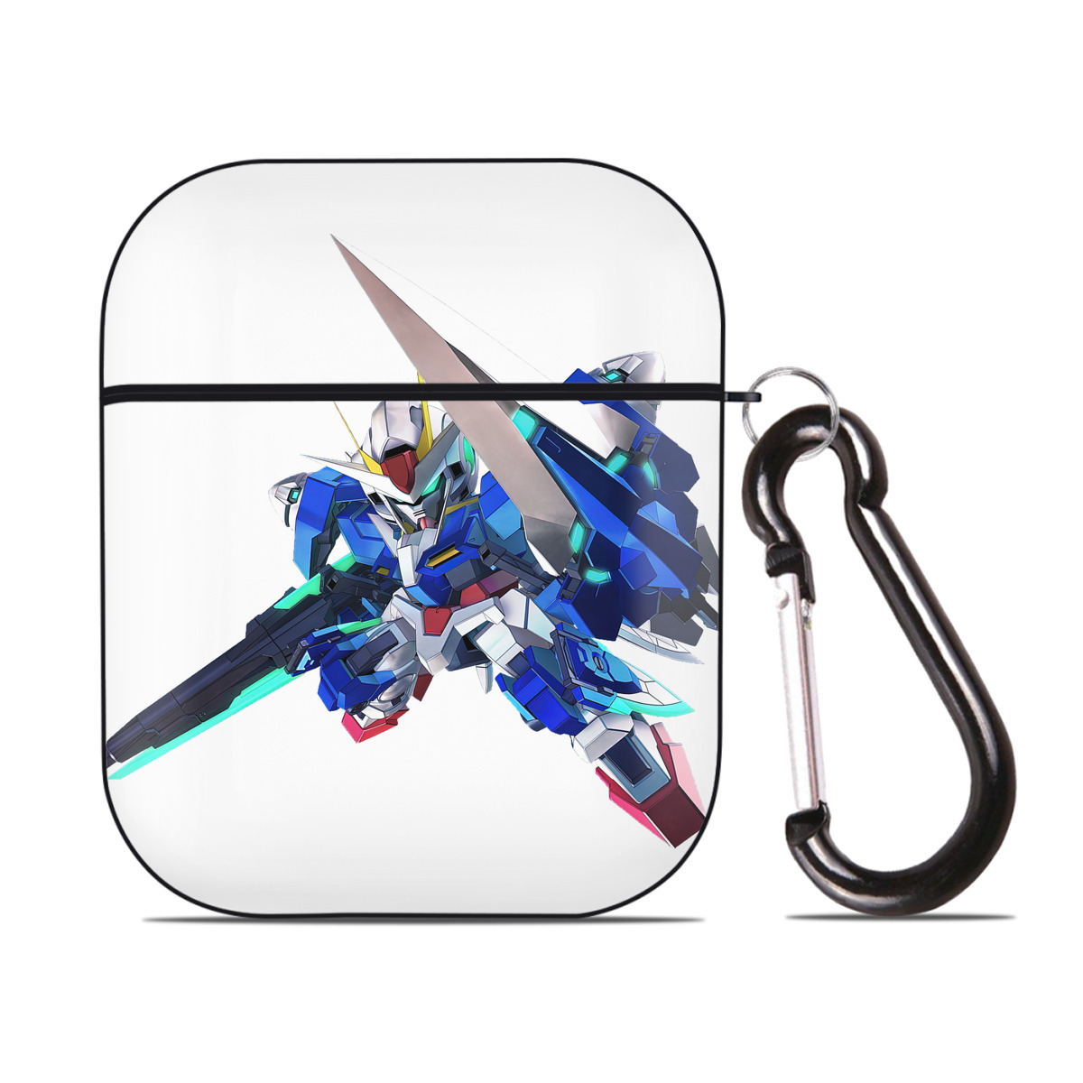 （画像用） 機動戦士ガンダム Mobile Suit Gundam AirPods 第2世代保護ケース ハードシェル ブラック 耐衝撃・防指紋・カラビナ付き