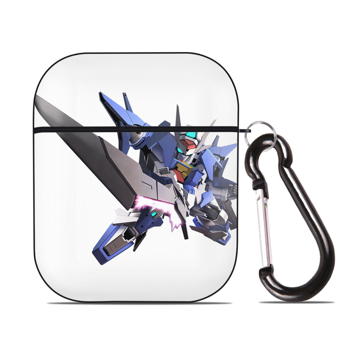 （画像用） 機動戦士ガンダム Mobile Suit Gundam AirPods 第2世代保護ケース ハードシェル ブラック 耐衝撃・防指紋・カラビナ付き