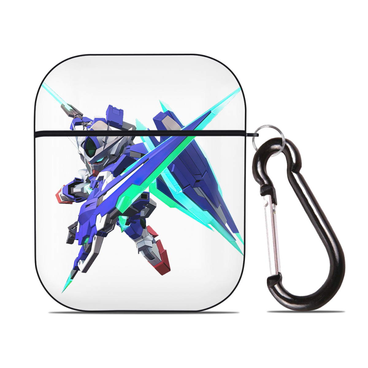 （画像用） 機動戦士ガンダム Mobile Suit Gundam AirPods 第2世代保護ケース ハードシェル ブラック 耐衝撃・防指紋・カラビナ付き