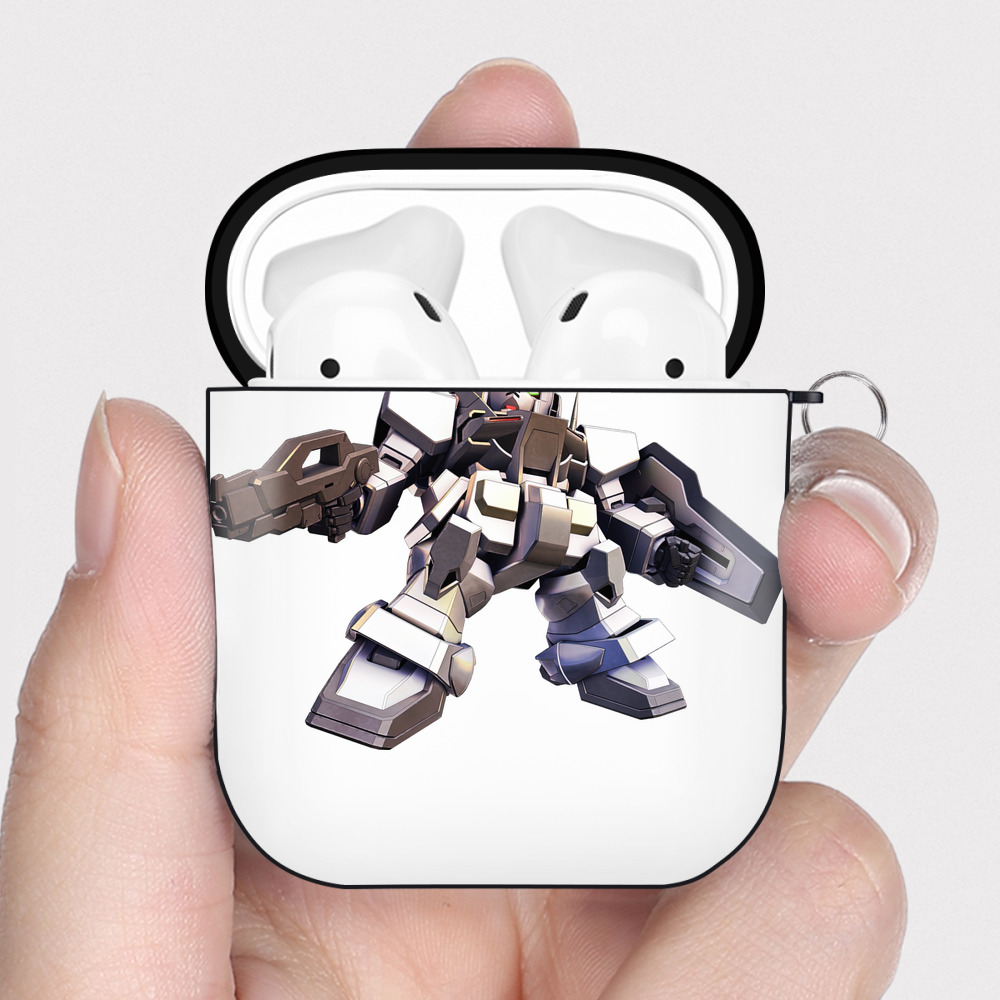 （画像用） 機動戦士ガンダム Mobile Suit Gundam AirPods 第2世代保護ケース ハードシェル ブラック 耐衝撃・防指紋・カラビナ付き