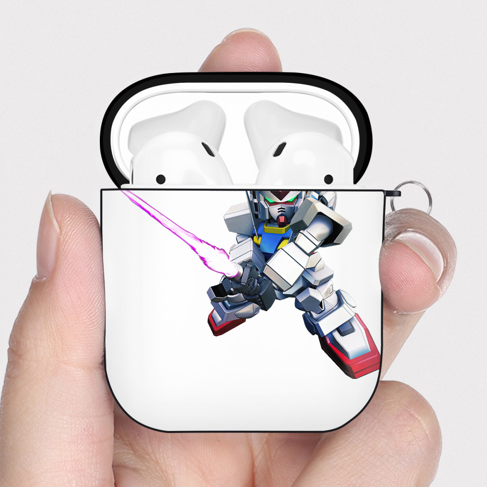 （画像用） 機動戦士ガンダム Mobile Suit Gundam AirPods 第2世代保護ケース ハードシェル ブラック 耐衝撃・防指紋・カラビナ付き