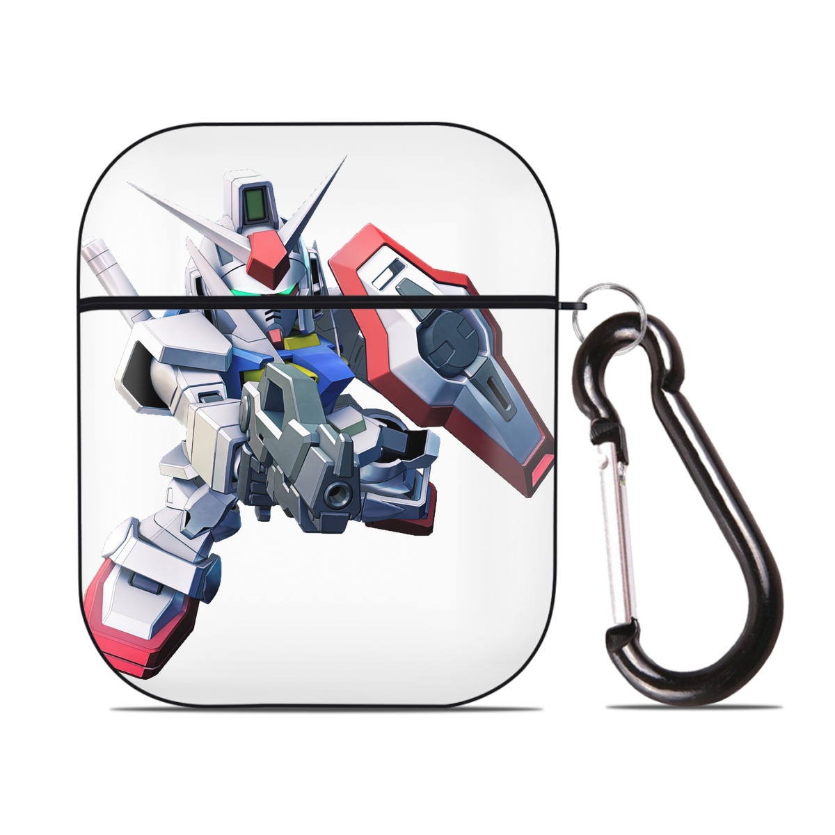 （画像用） 機動戦士ガンダム Mobile Suit Gundam AirPods 第2世代保護ケース ハードシェル ブラック 耐衝撃・防指紋・カラビナ付き