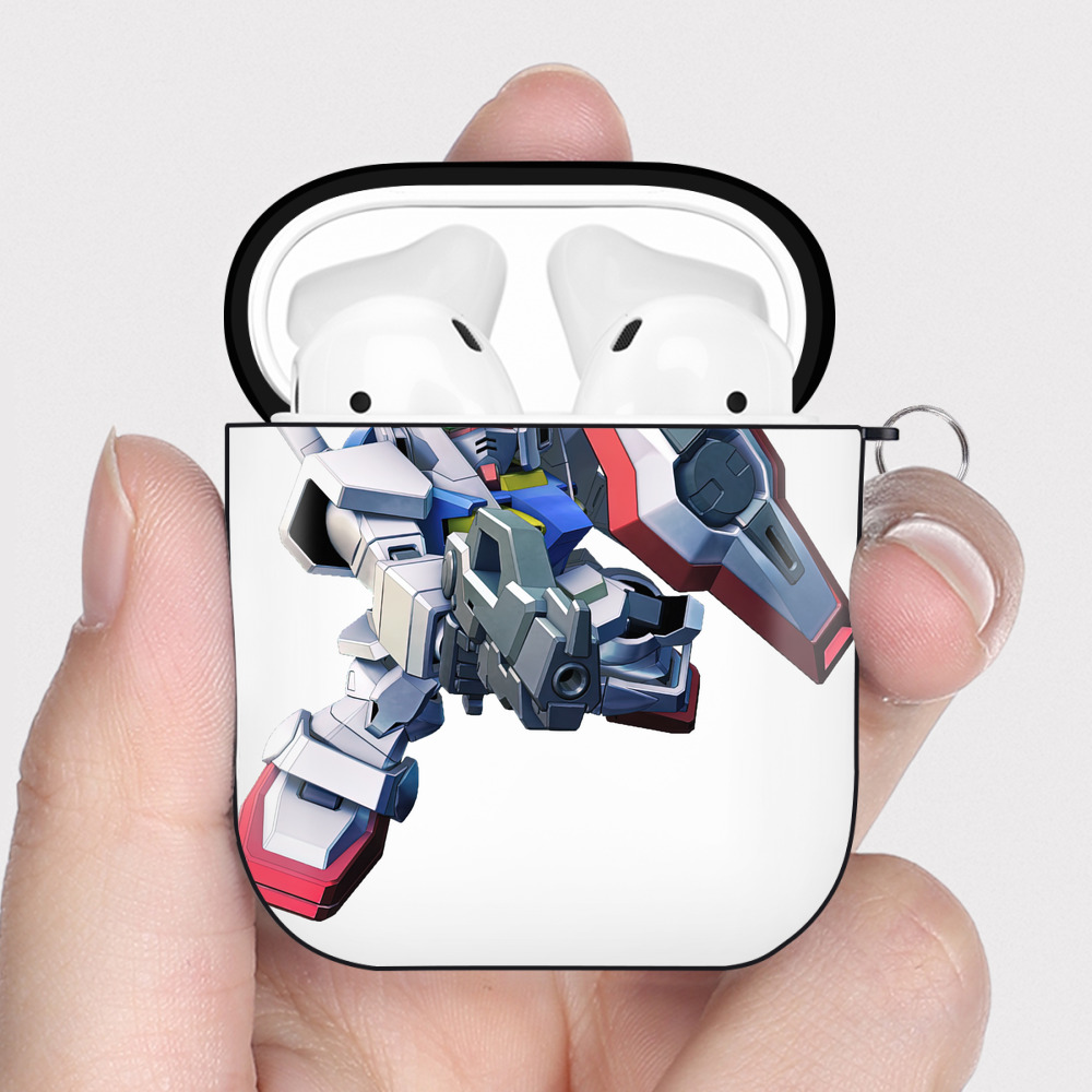 （画像用） 機動戦士ガンダム Mobile Suit Gundam AirPods 第2世代保護ケース ハードシェル ブラック 耐衝撃・防指紋・カラビナ付き