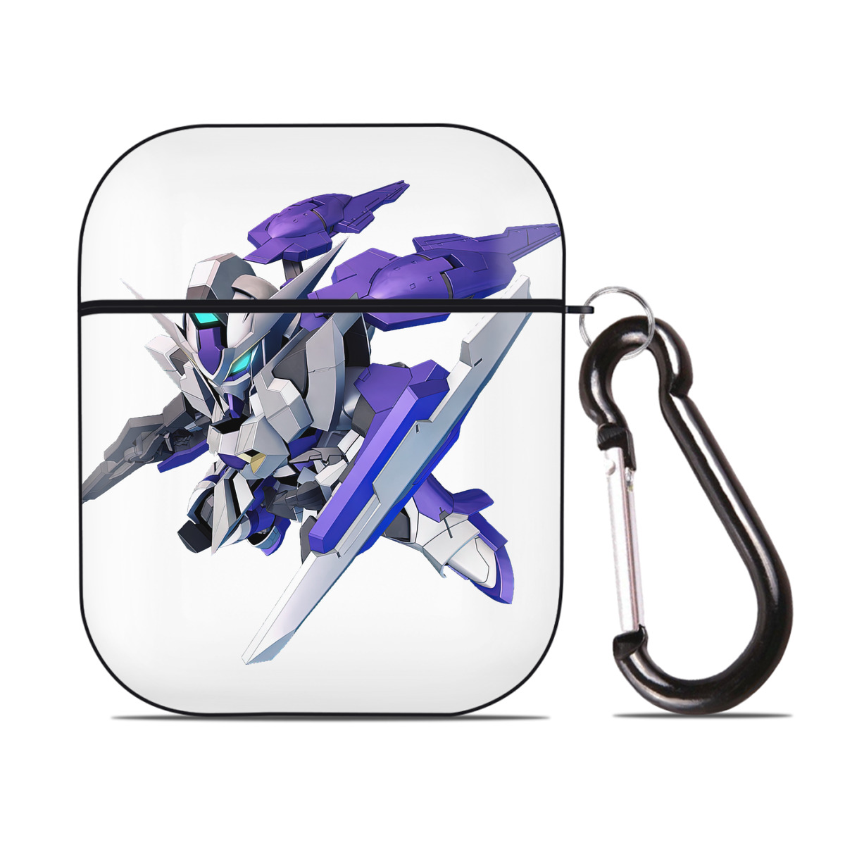 （画像用） 機動戦士ガンダム Mobile Suit Gundam AirPods 第2世代保護ケース ハードシェル ブラック 耐衝撃・防指紋・カラビナ付き
